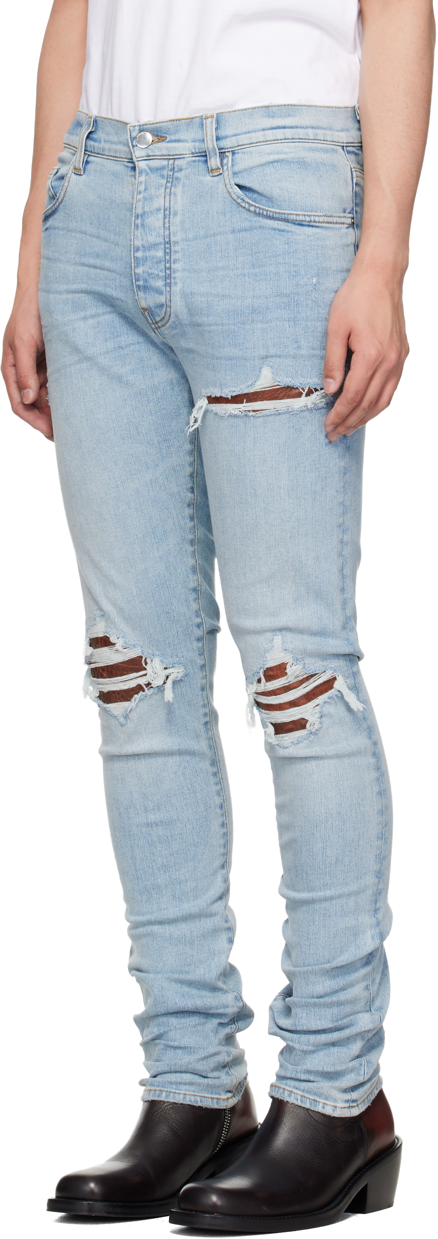 AMIRI: Blue Croc MX1 Jeans | SSENSE