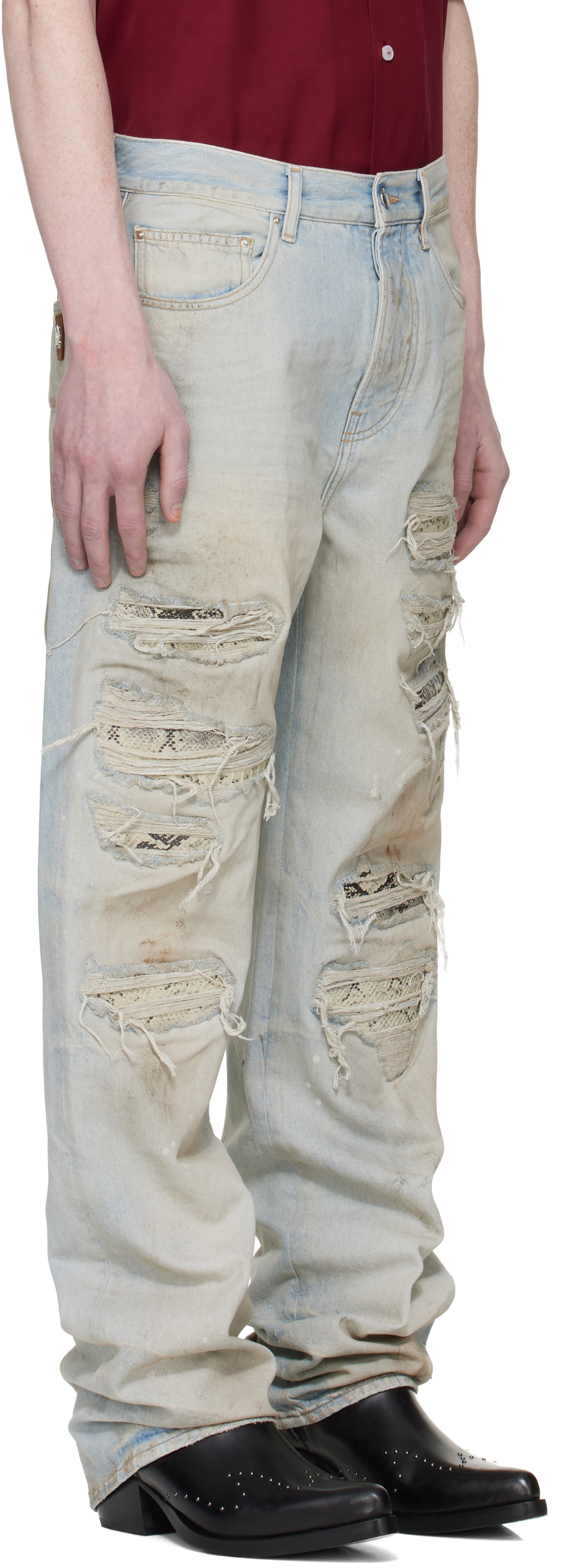 AMIRI - Blue Snake Thrasher Straight Jeans