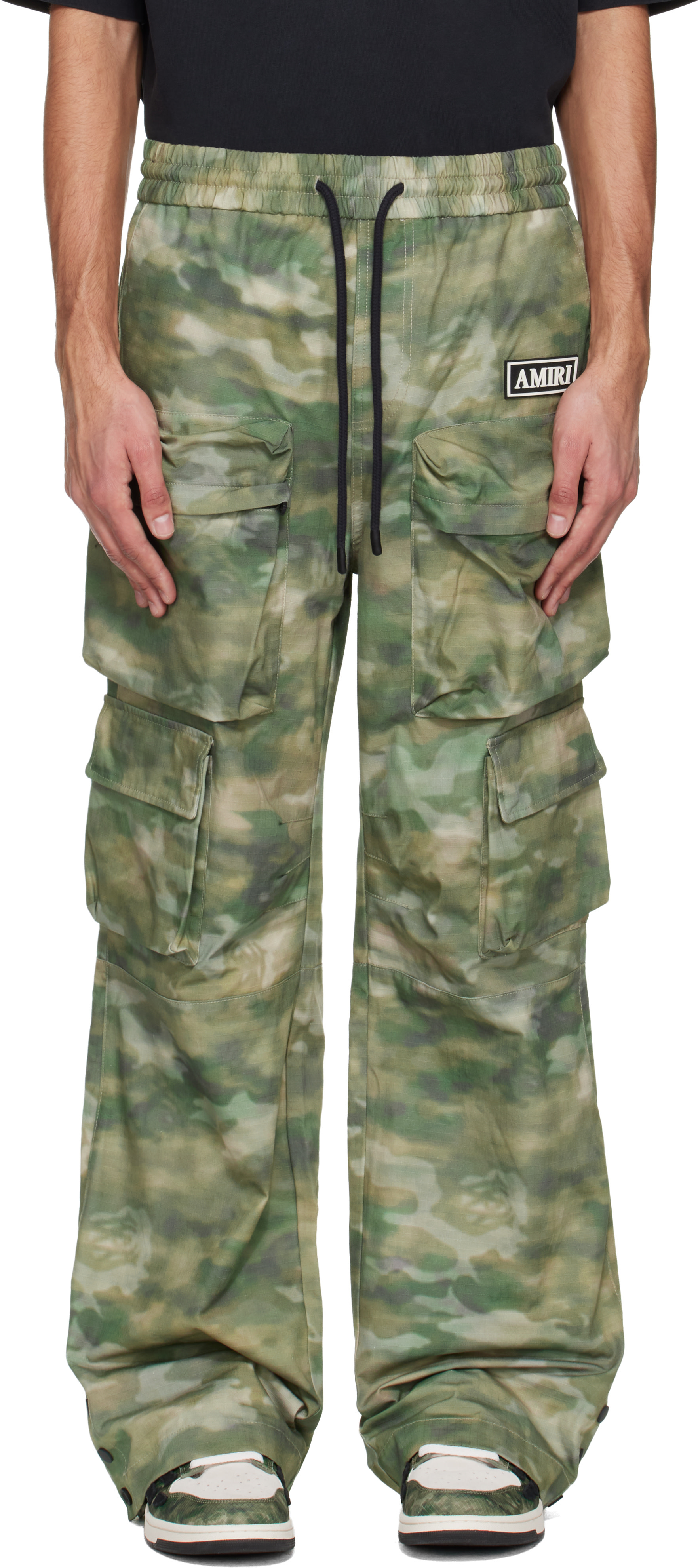 AMIRI: Green Camo Multi Pocket Cargo Pants | SSENSE
