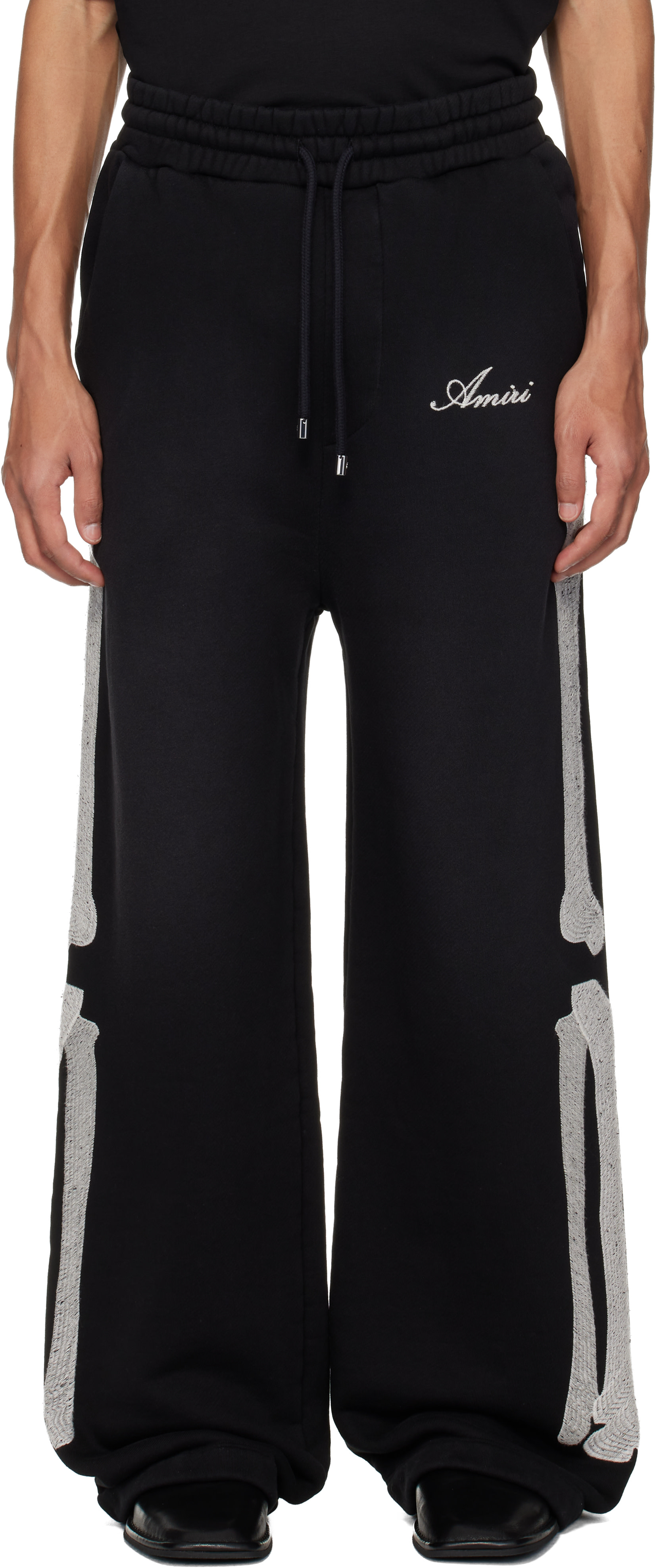 AMIRI: Black Bones Oversized Sweatpants | SSENSE Canada