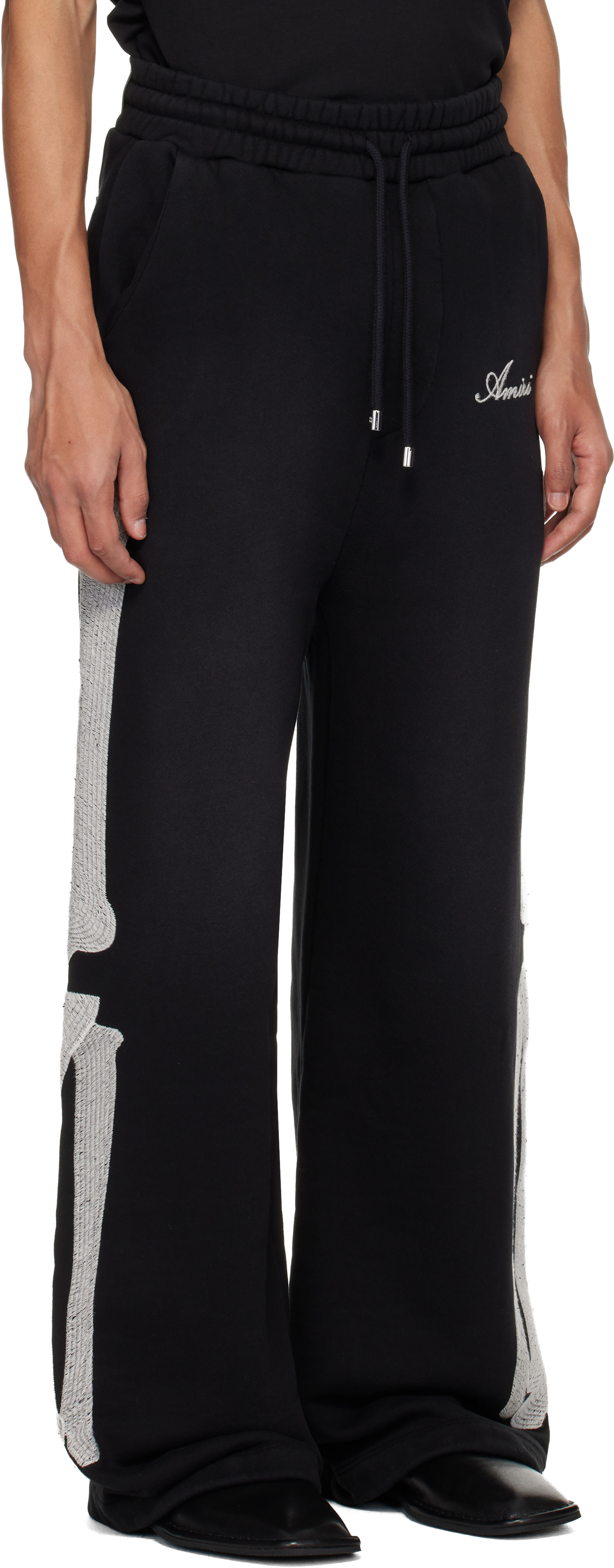 AMIRI: Black Bones Oversized Sweatpants | SSENSE