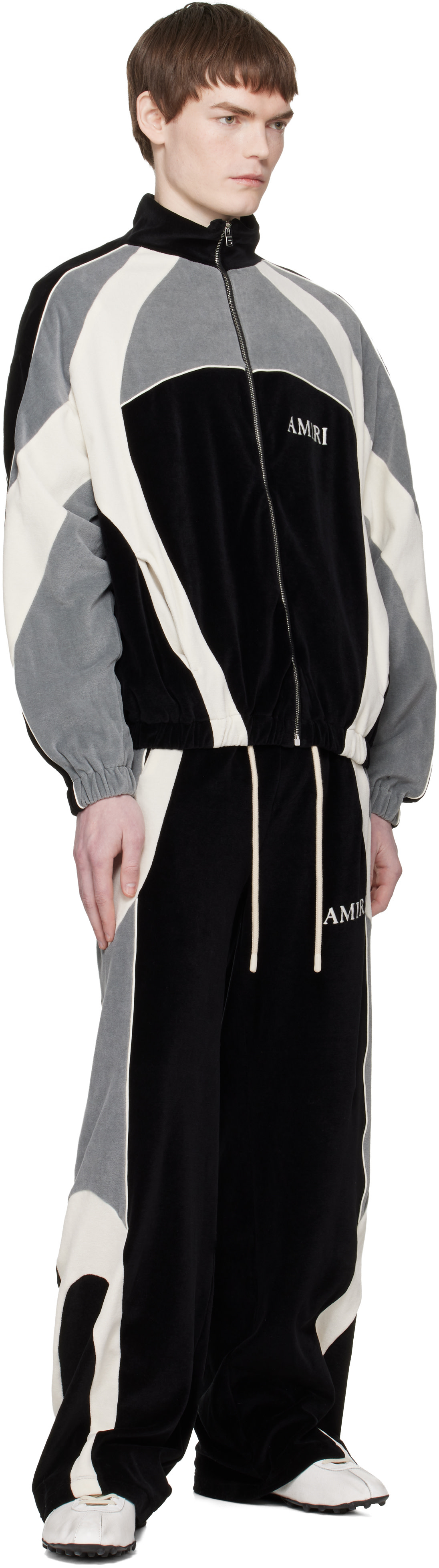 AMIRI メッシュセットアップ AMIRI: Black Oversized Panel Track Pants | SSENSE