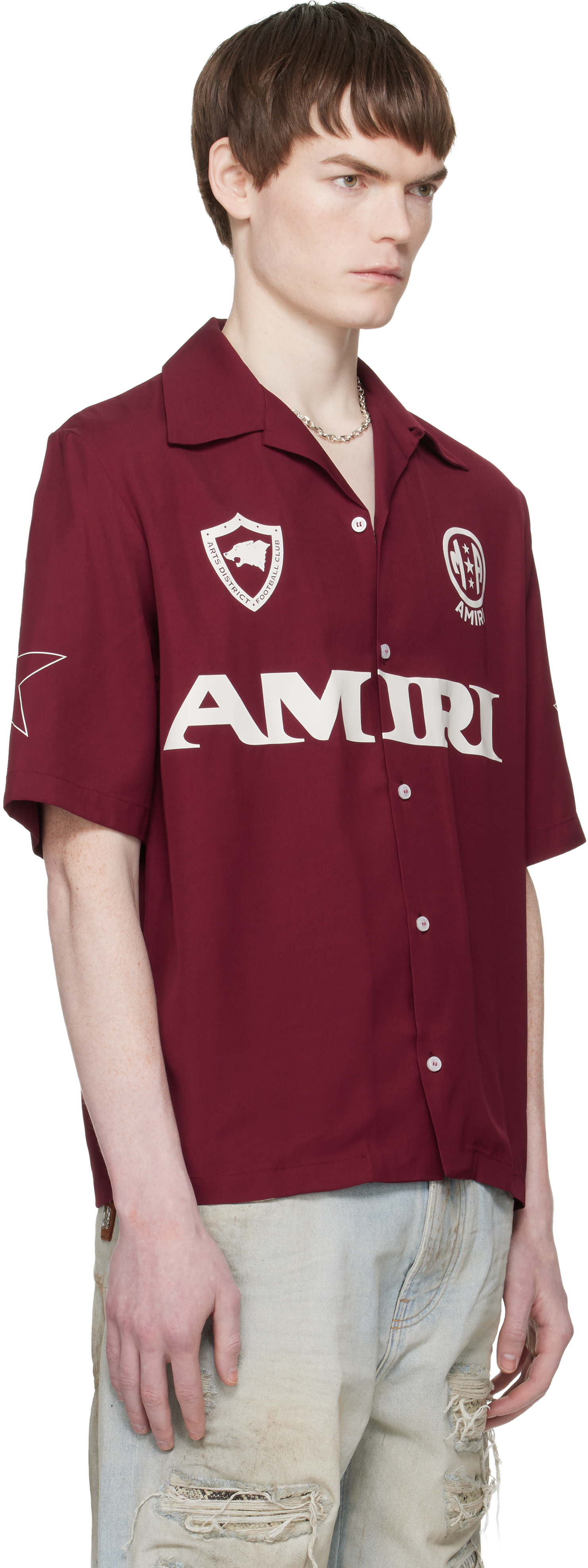 AMIRI: Red 'Amiri' Sport Camp Shirt | SSENSE