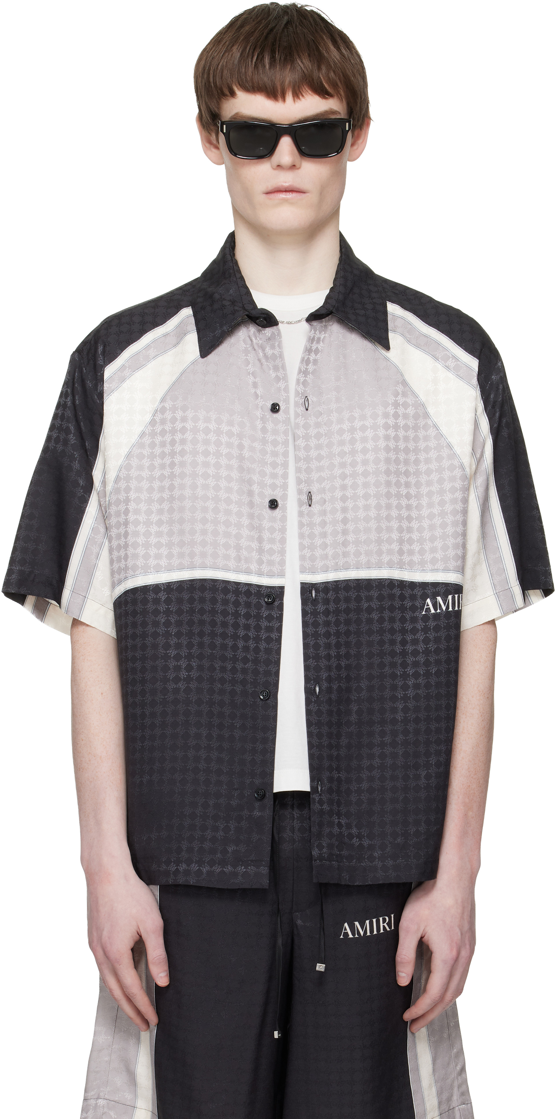 AMIRI: Black MA Quad Panel Oversized Camp Shirt | SSENSE
