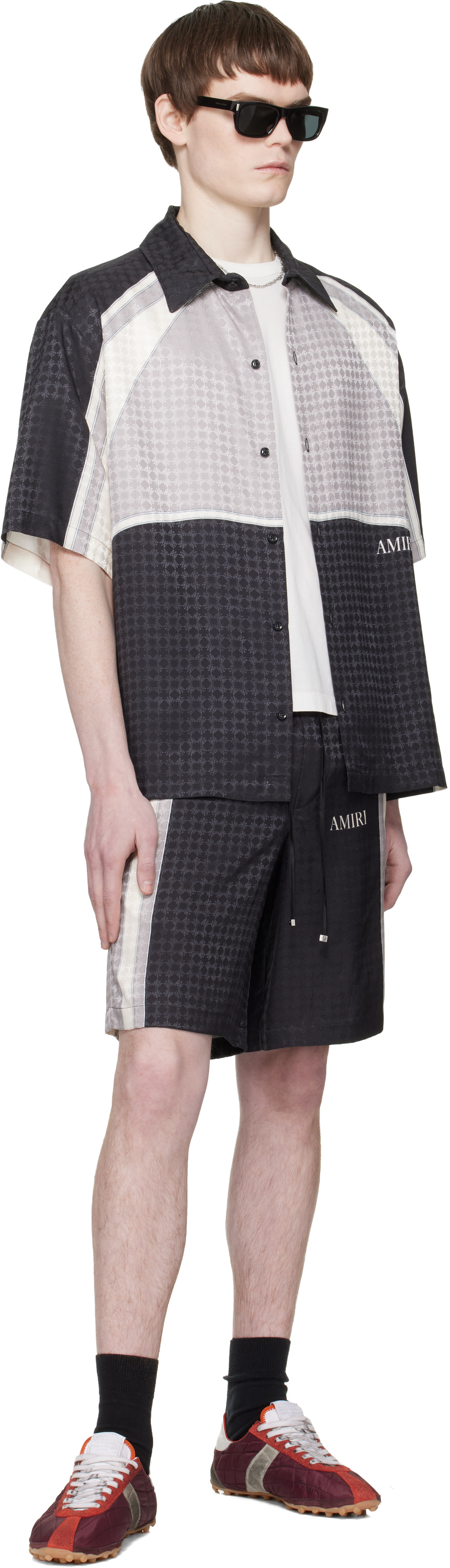 AMIRI - ブラック MA Quad パネル オーバーサイズ キャンプシャツ