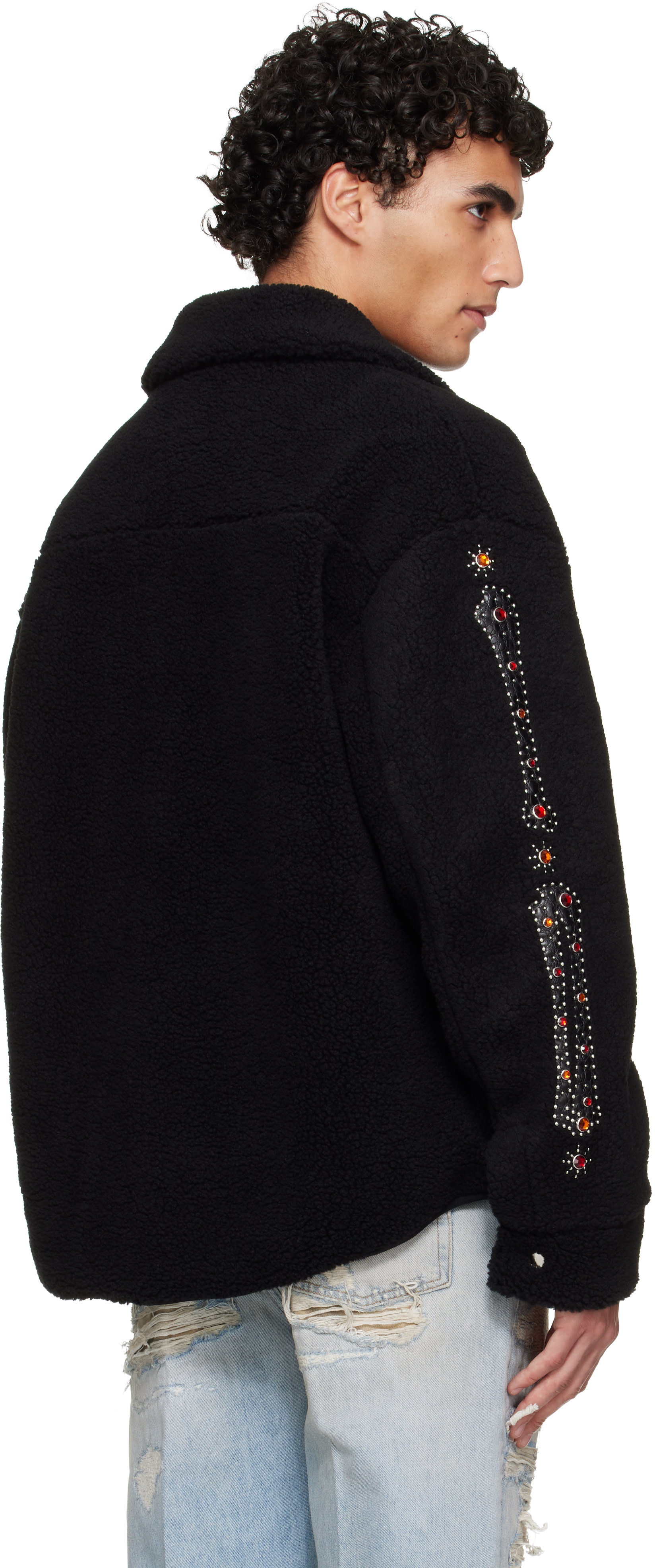 AMIRI: Black Bones Studded Overshirt | SSENSE