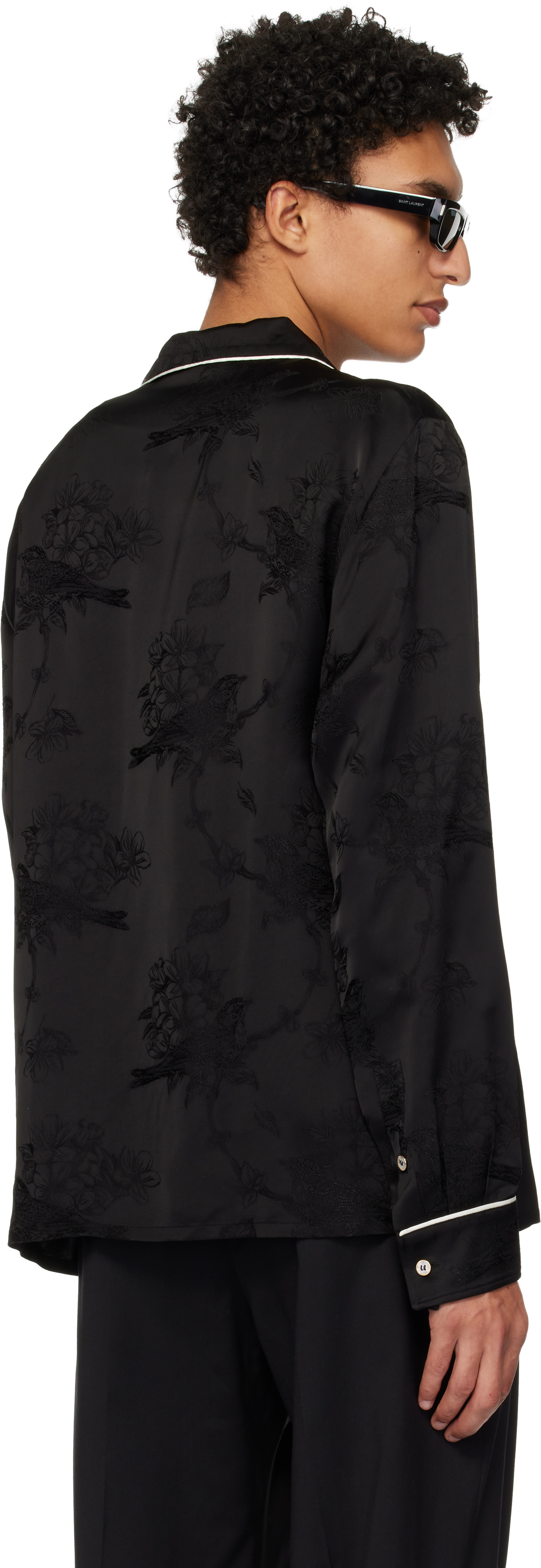 AMIRI: Black Floral Jacquard Shirt | SSENSE