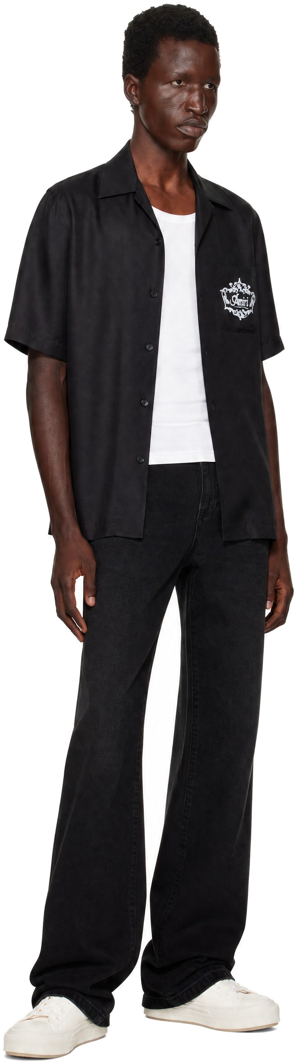 AMIRI - Black Chateau Crest Camp Shirt