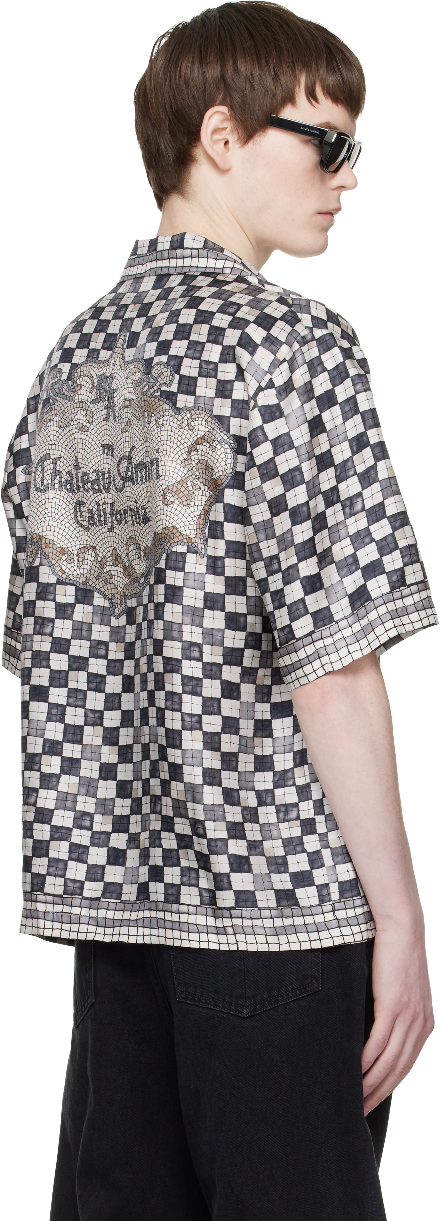 AMIRI: Gray MA Checkered Bowling Shirt | SSENSE