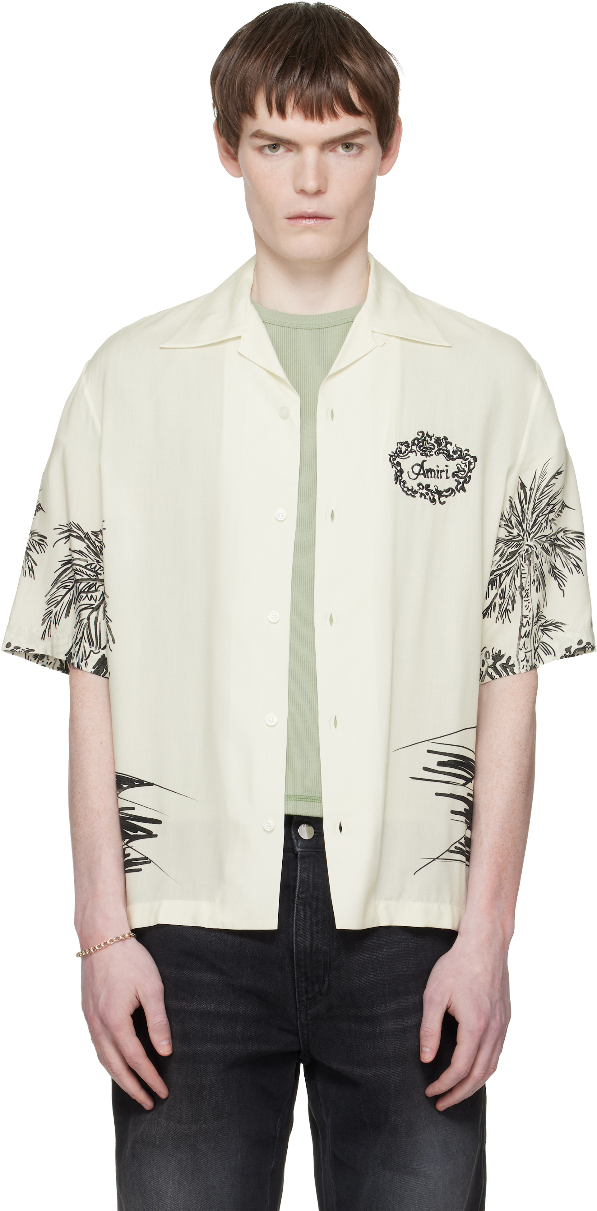 AMIRI: White Chateau Sketch Camp Shirt | SSENSE