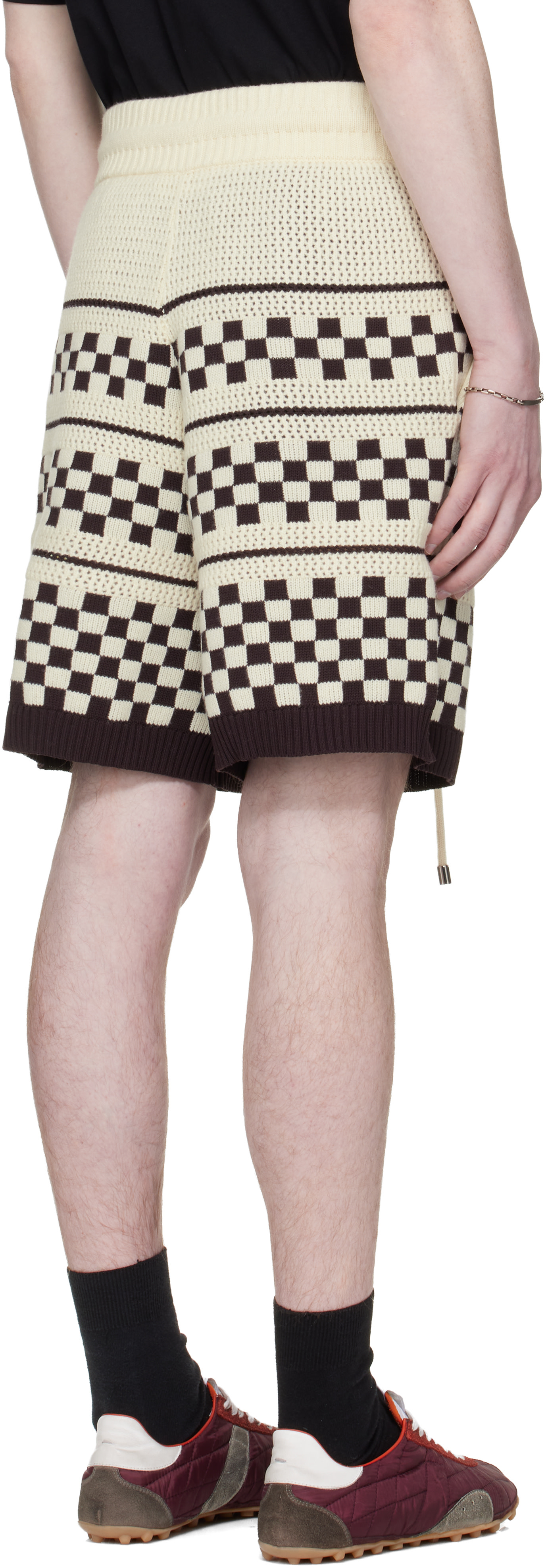 AMIRI - Off-White & Brown Checkered Mesh Shorts