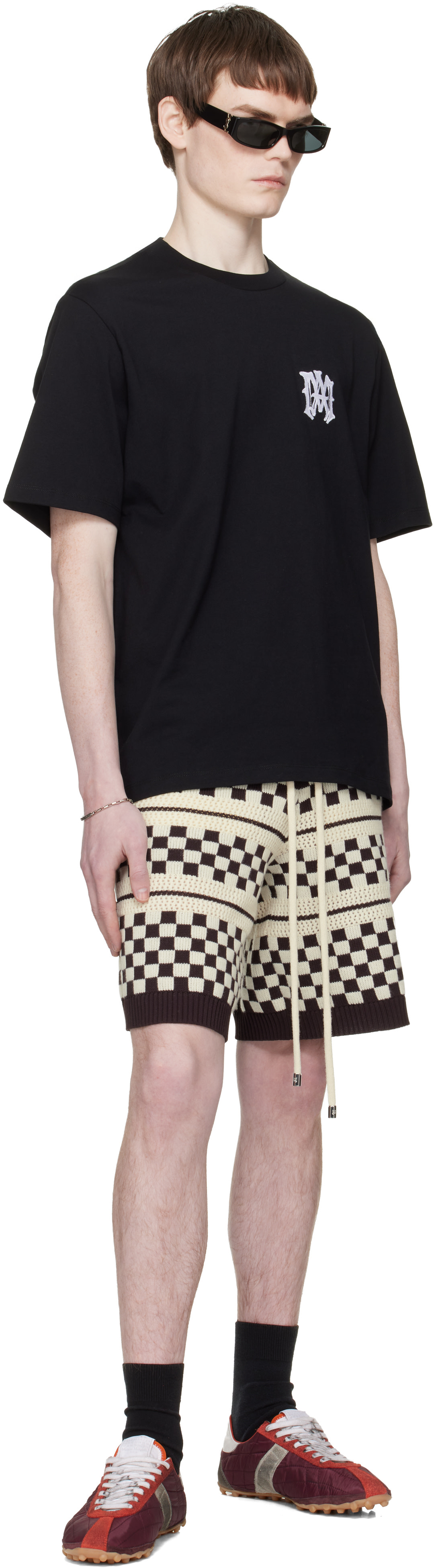 AMIRI - Off-White & Brown Checkered Mesh Shorts