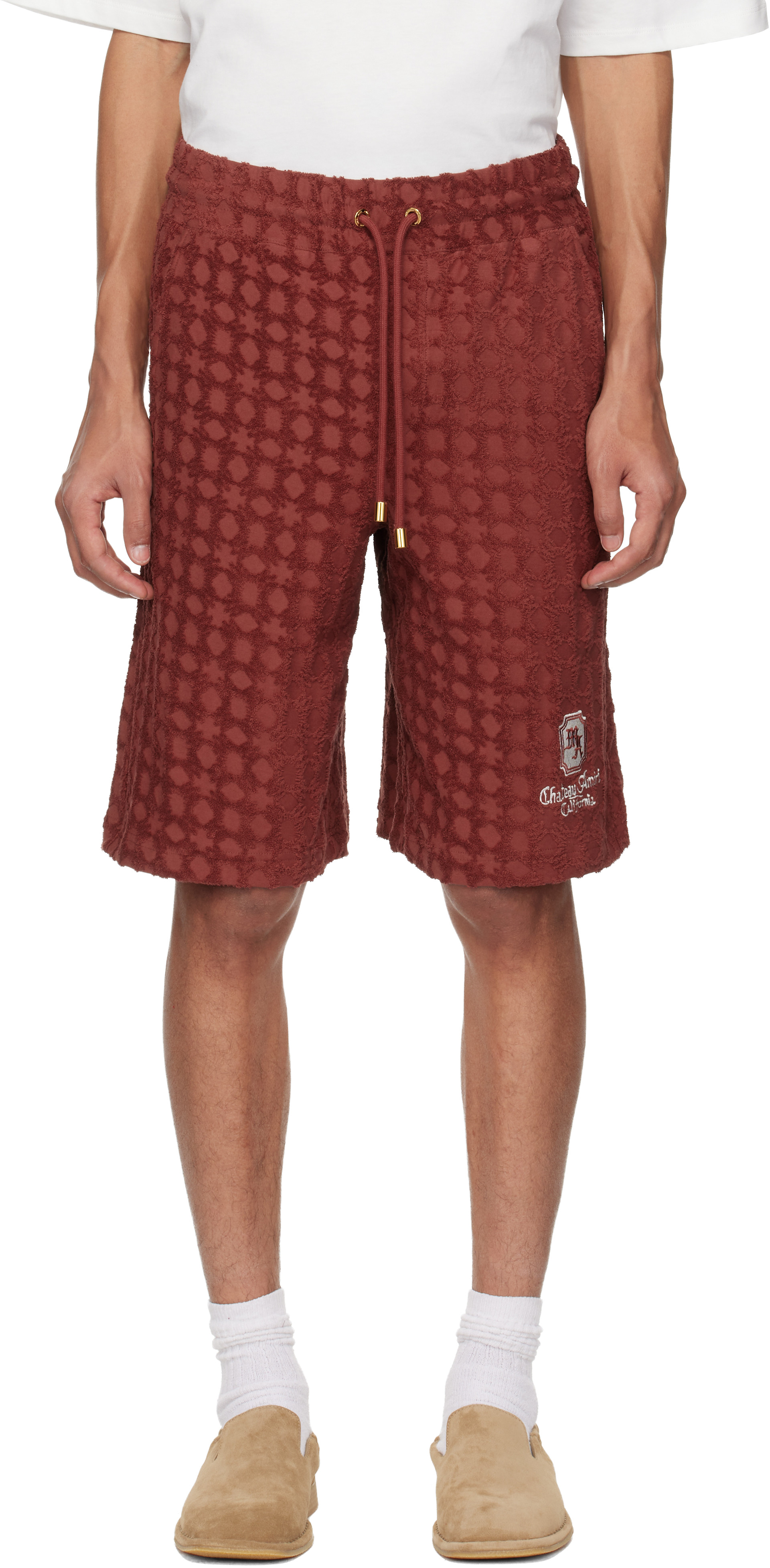 AMIRI: Red MA Chateau Oversized Shorts | SSENSE Hong Kong SAR China