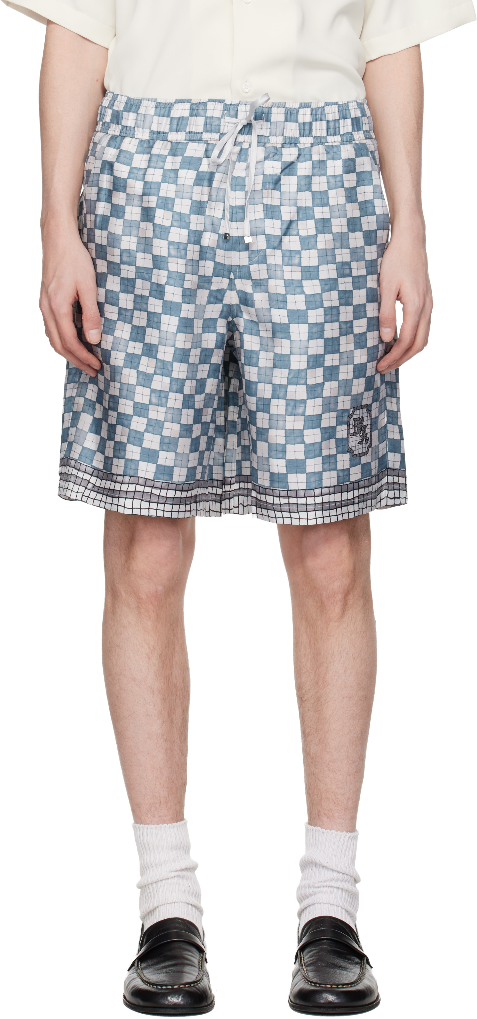 AMIRI: ブルー＆ホワイト MA Checkered ショートパンツ | SSENSE 日本