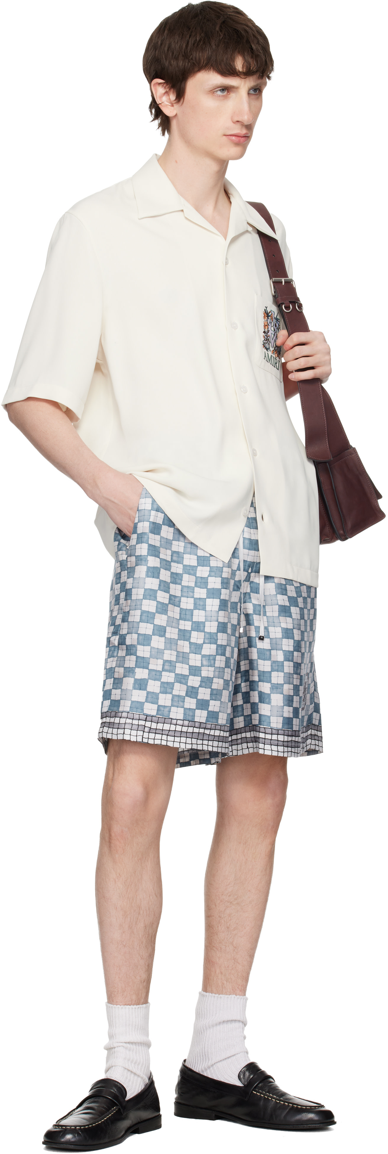 AMIRI: ブルー＆ホワイト MA Checkered ショートパンツ | SSENSE 日本