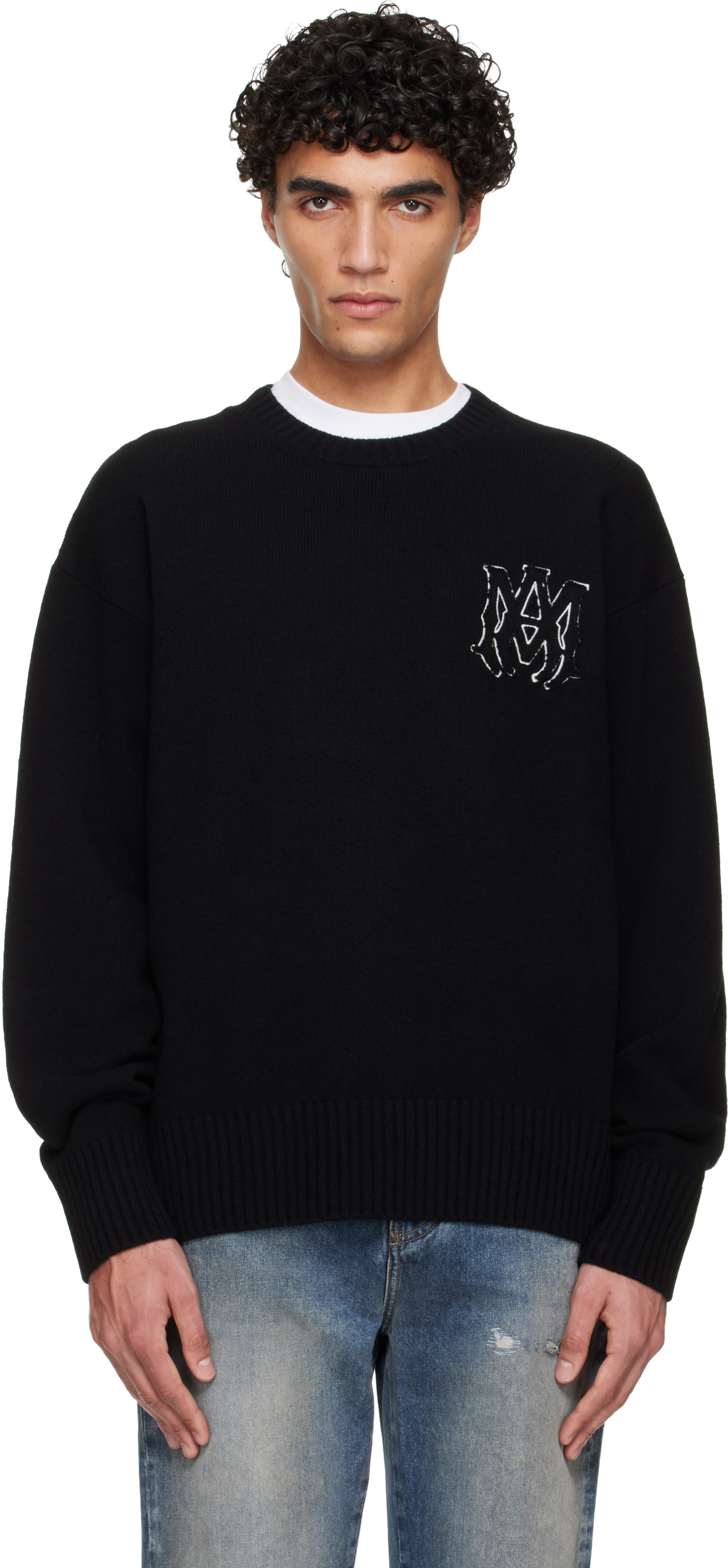 AMIRI - Pull noir à monogramme