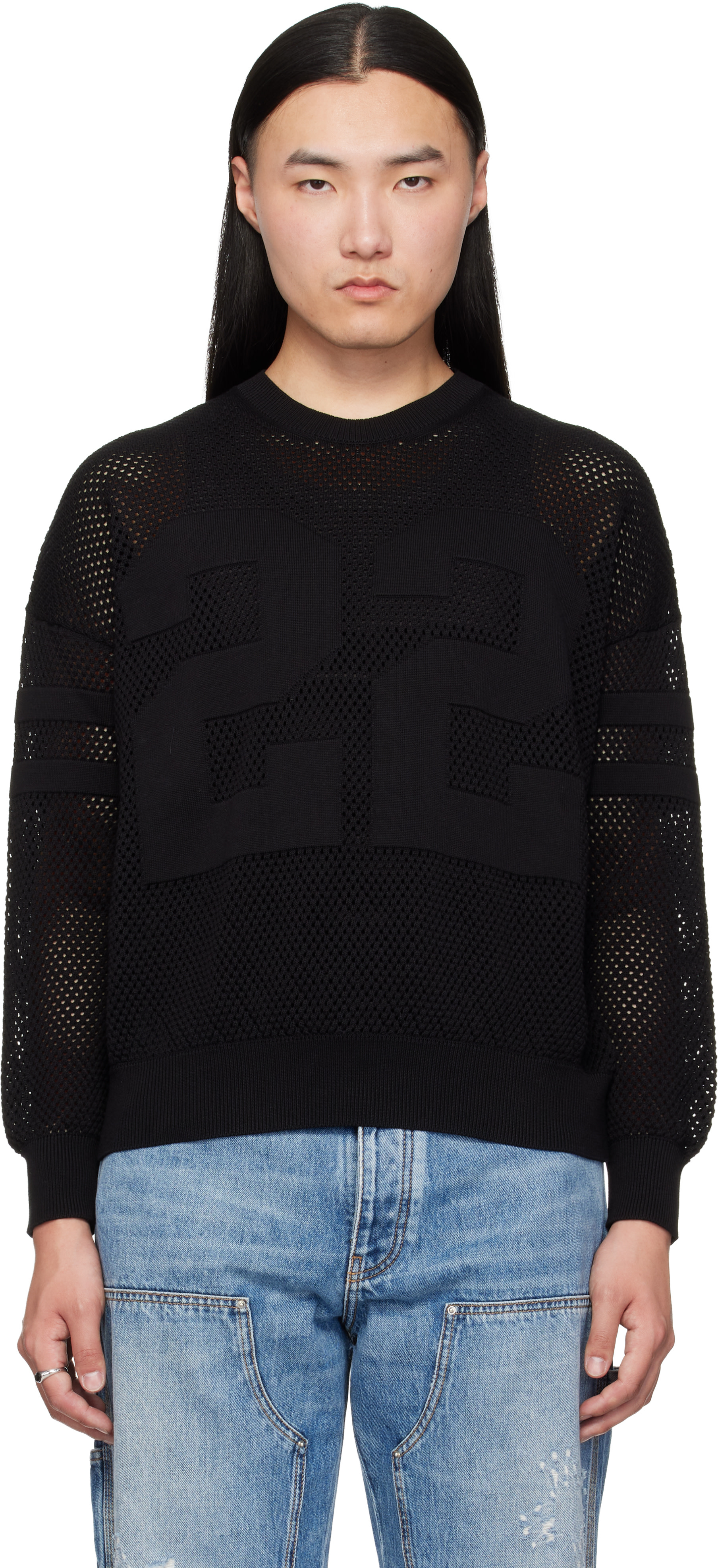 AMIRI - Pull noir à col ras du cou et à logo
