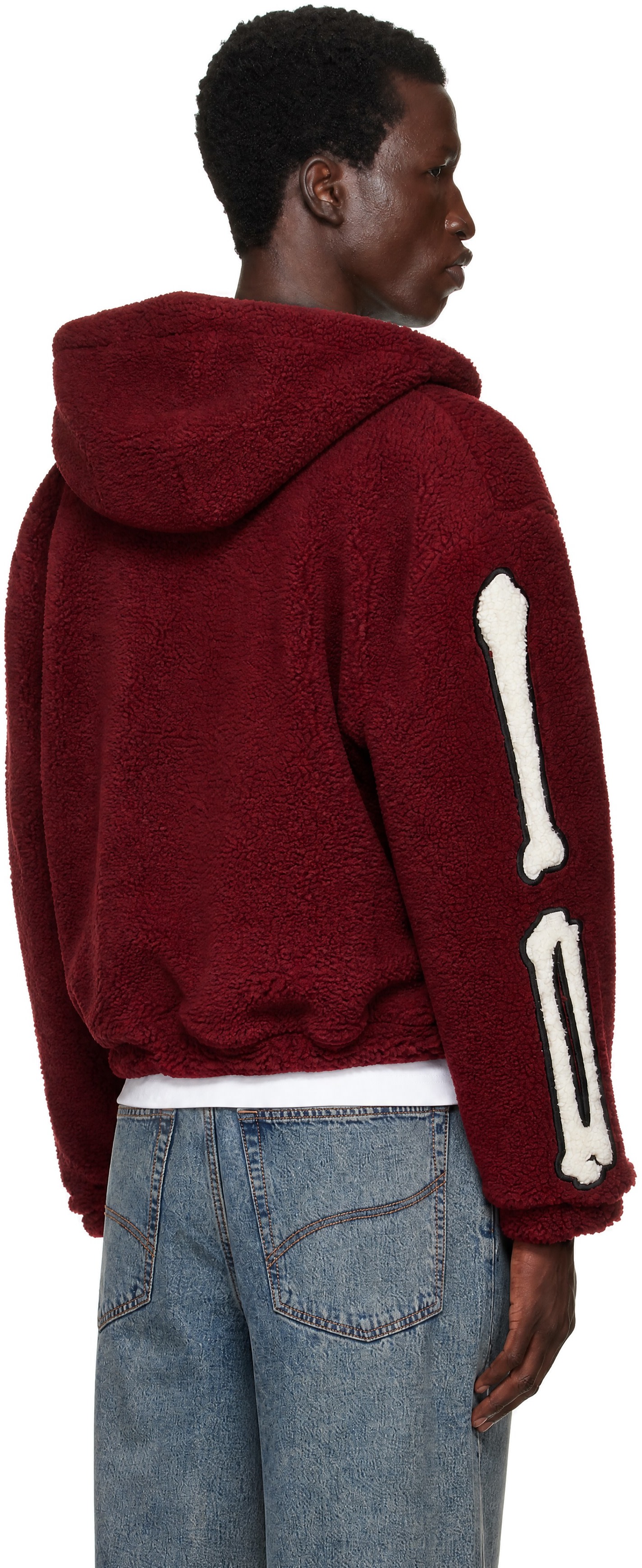 AMIRI - Pull à capuche rouge en molleton à glissière