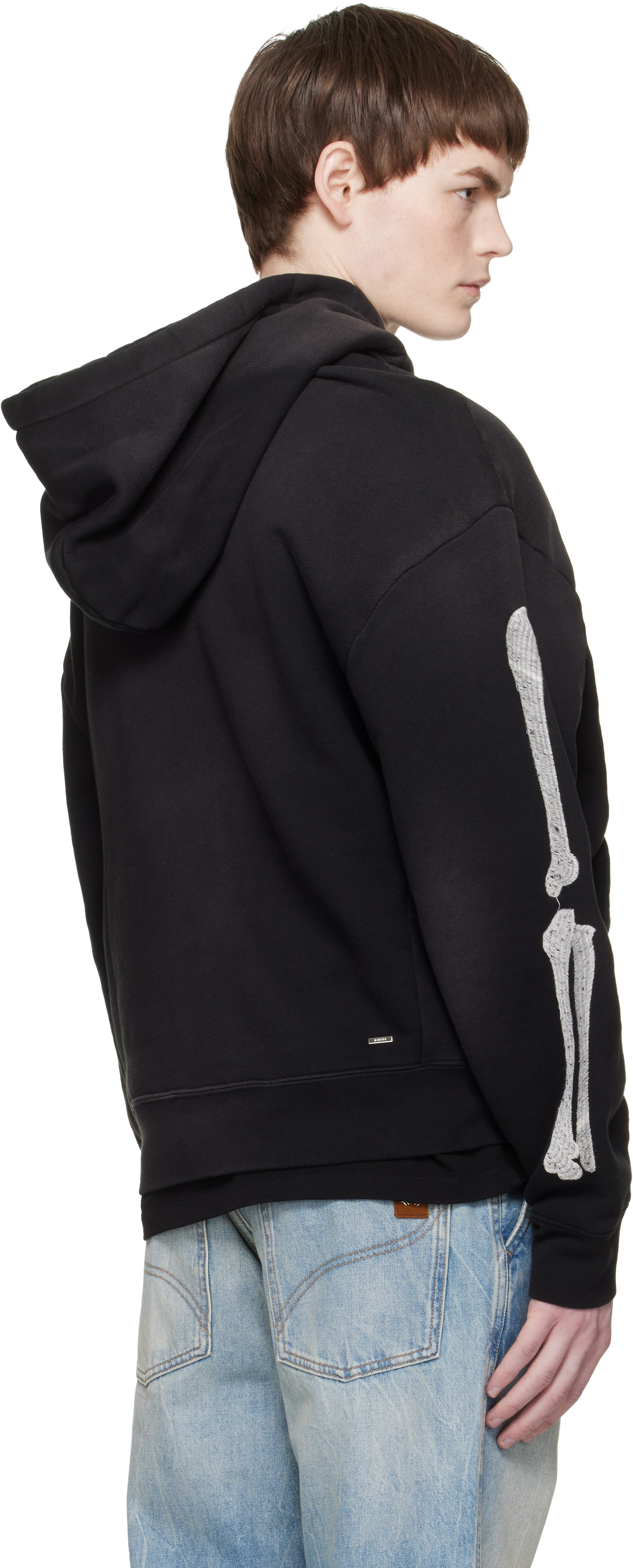 AMIRI: ブラック Bones オーバーサイズ フーディ | SSENSE 日本