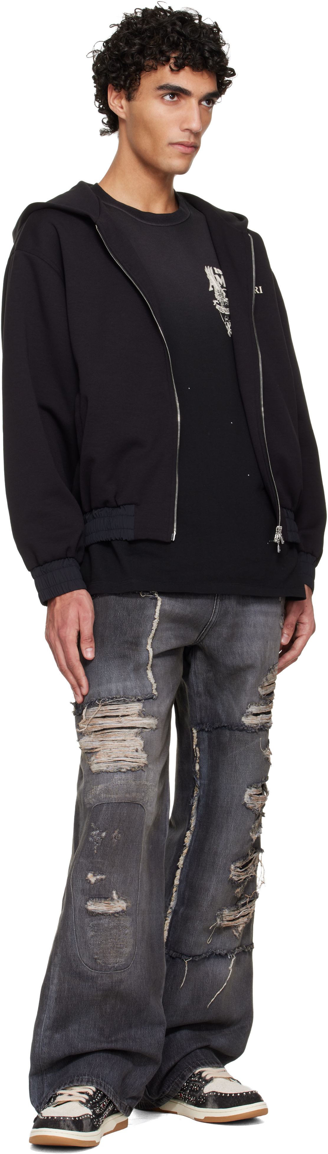 AMIRI: Black MA Hooded Jacket | SSENSE