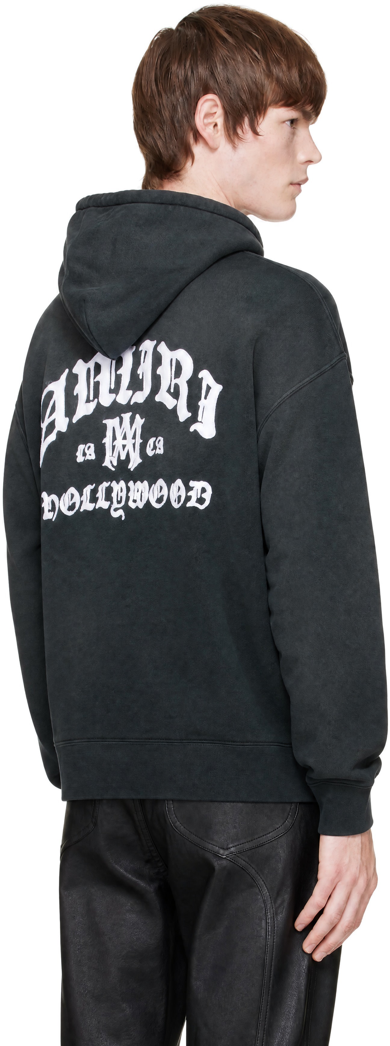 AMIRI - Pull à capuche noir à logos Hollywood
