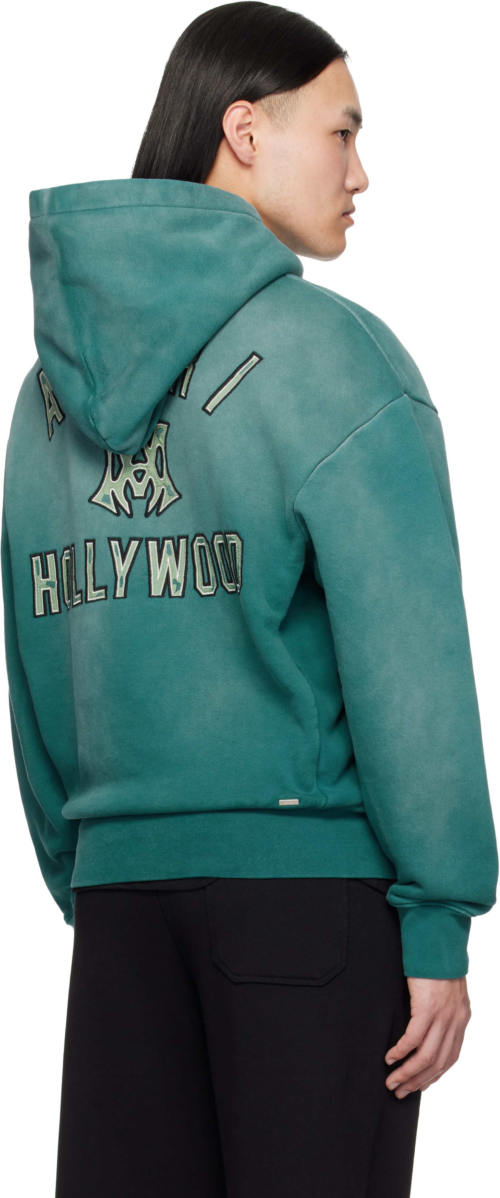 AMIRI: グリーン 'MA Hollywood' オーバーサイズ フーディ | SSENSE 日本