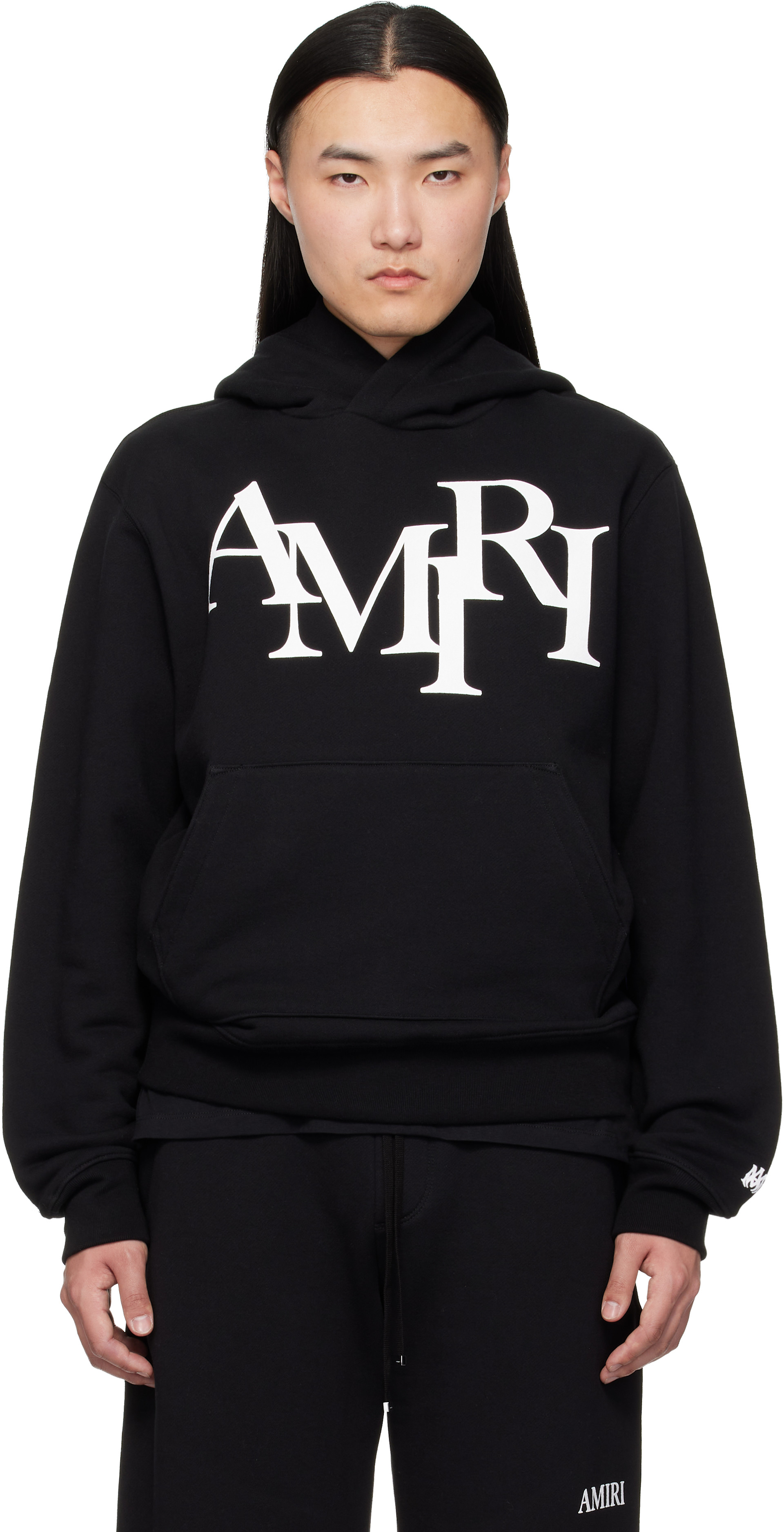 AMIRI - Pull à capuche noir à logo décalé