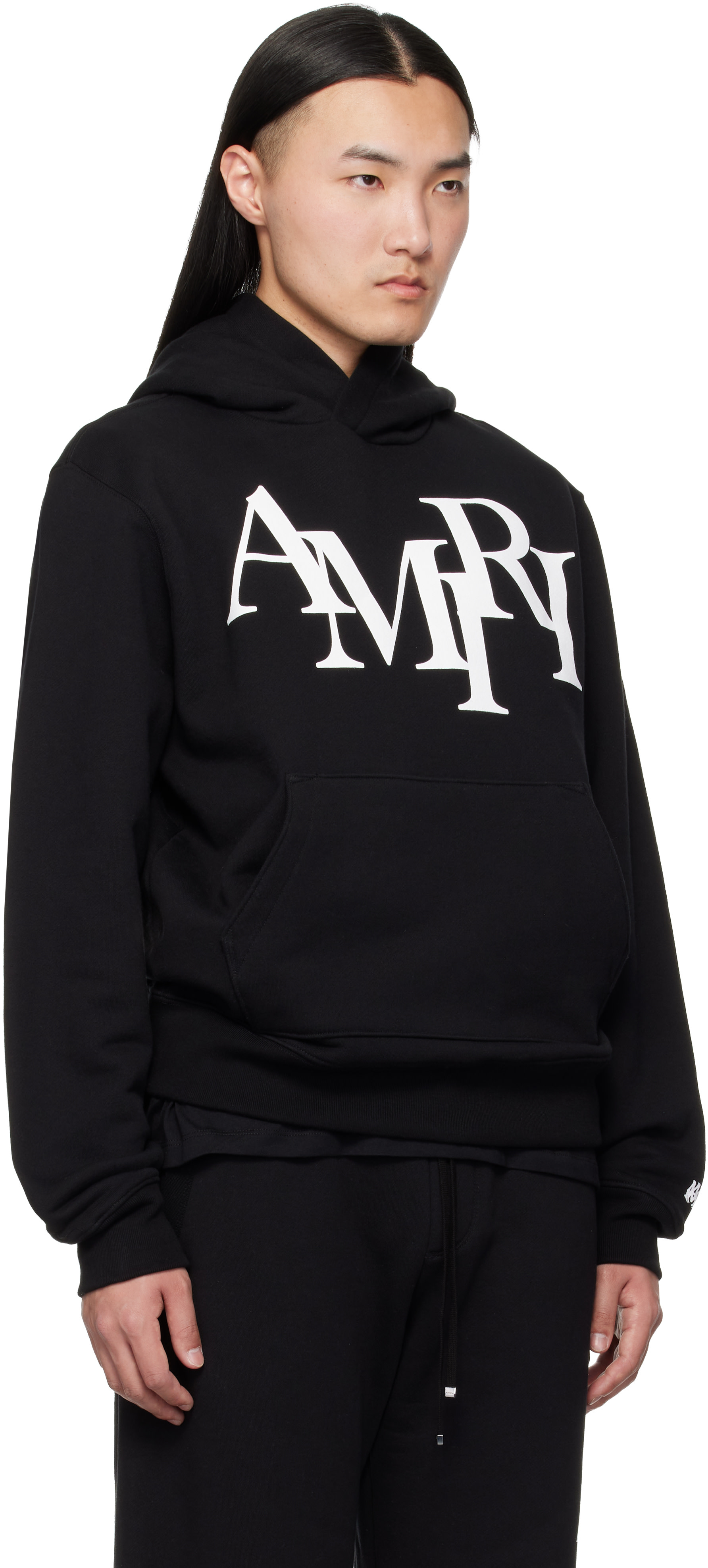 AMIRI - Pull à capuche noir à logo décalé