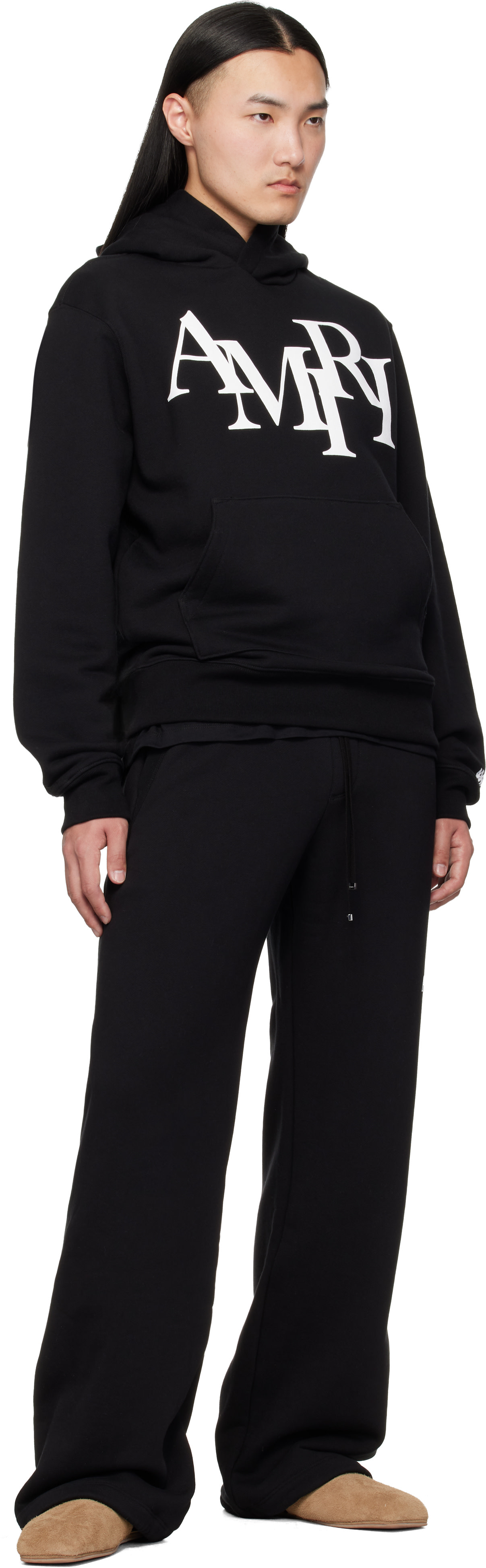 AMIRI - Pull à capuche noir à logo décalé