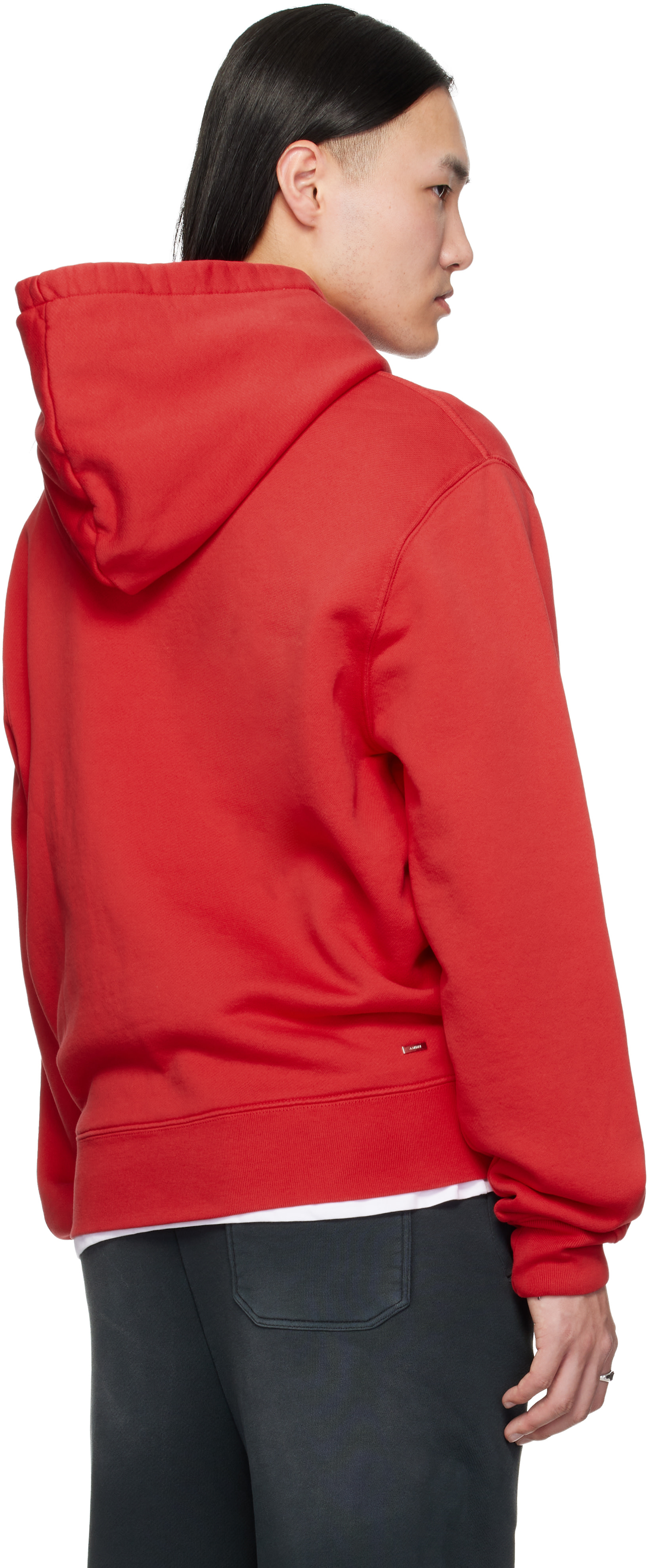 AMIRI - Pull à capuche rouge à logo décalé
