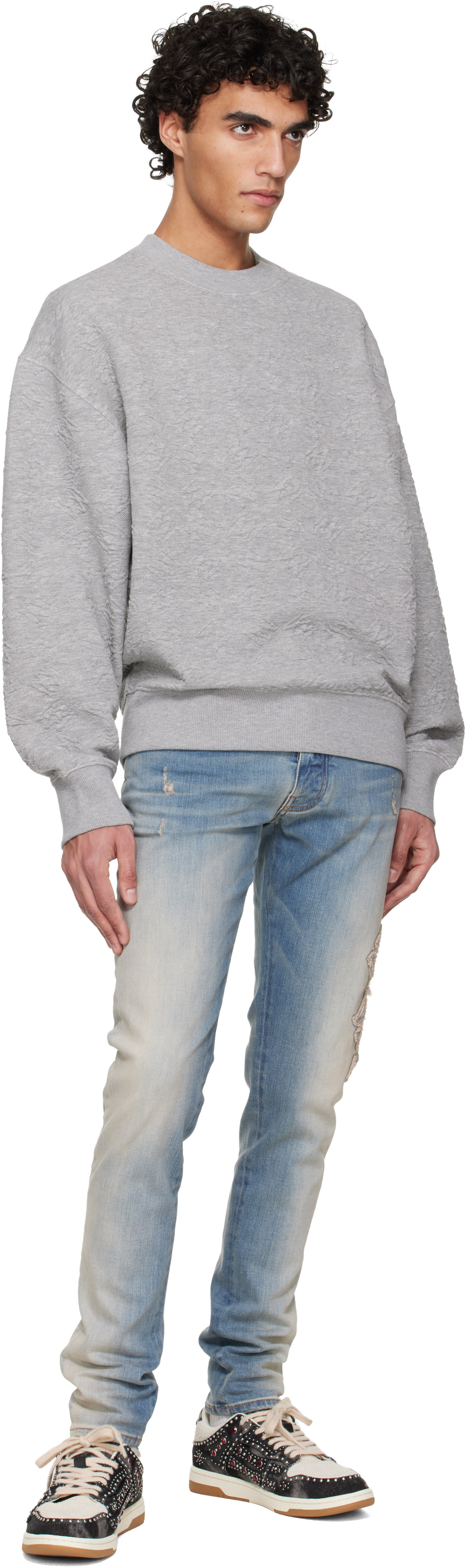 AMIRI: グレー MA Quad オーバーサイズ クルーネック スウェットシャツ