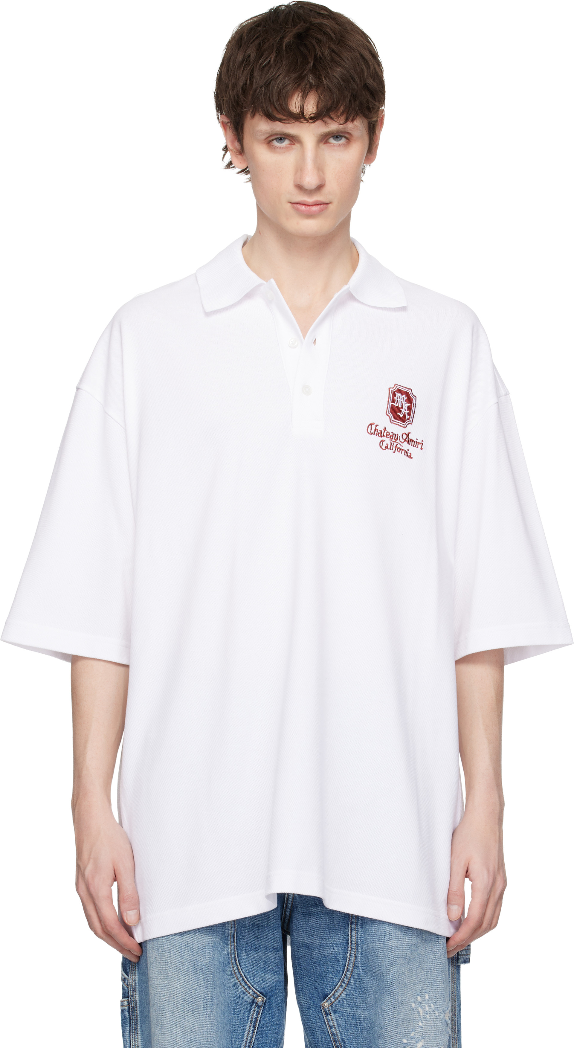 AMIRI - Polo 'Chateau' blanc à monogramme
