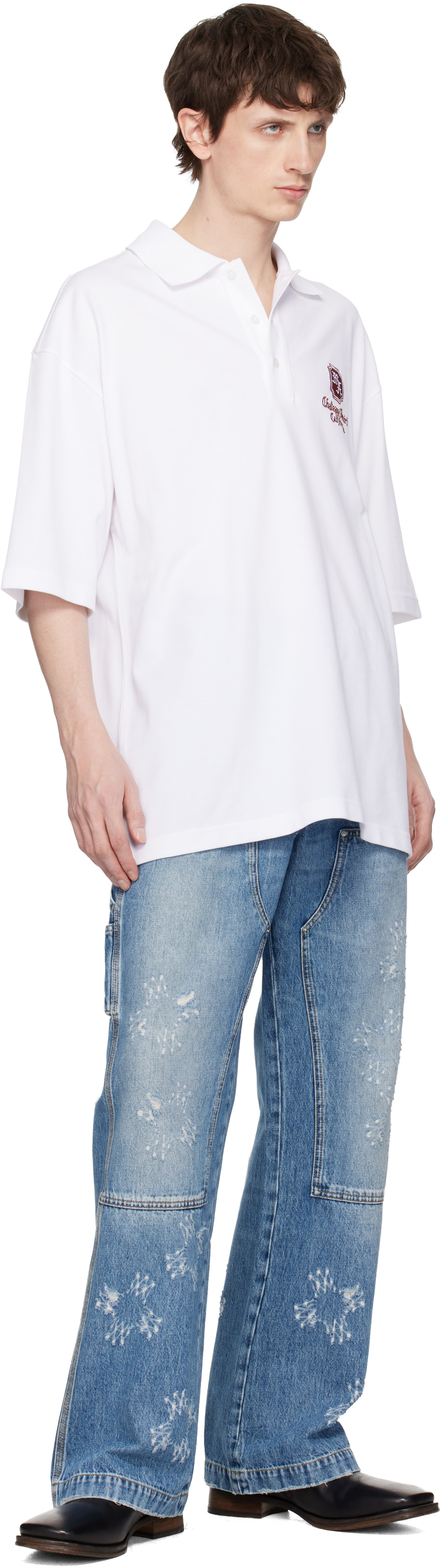 AMIRI - Polo 'Chateau' blanc à monogramme