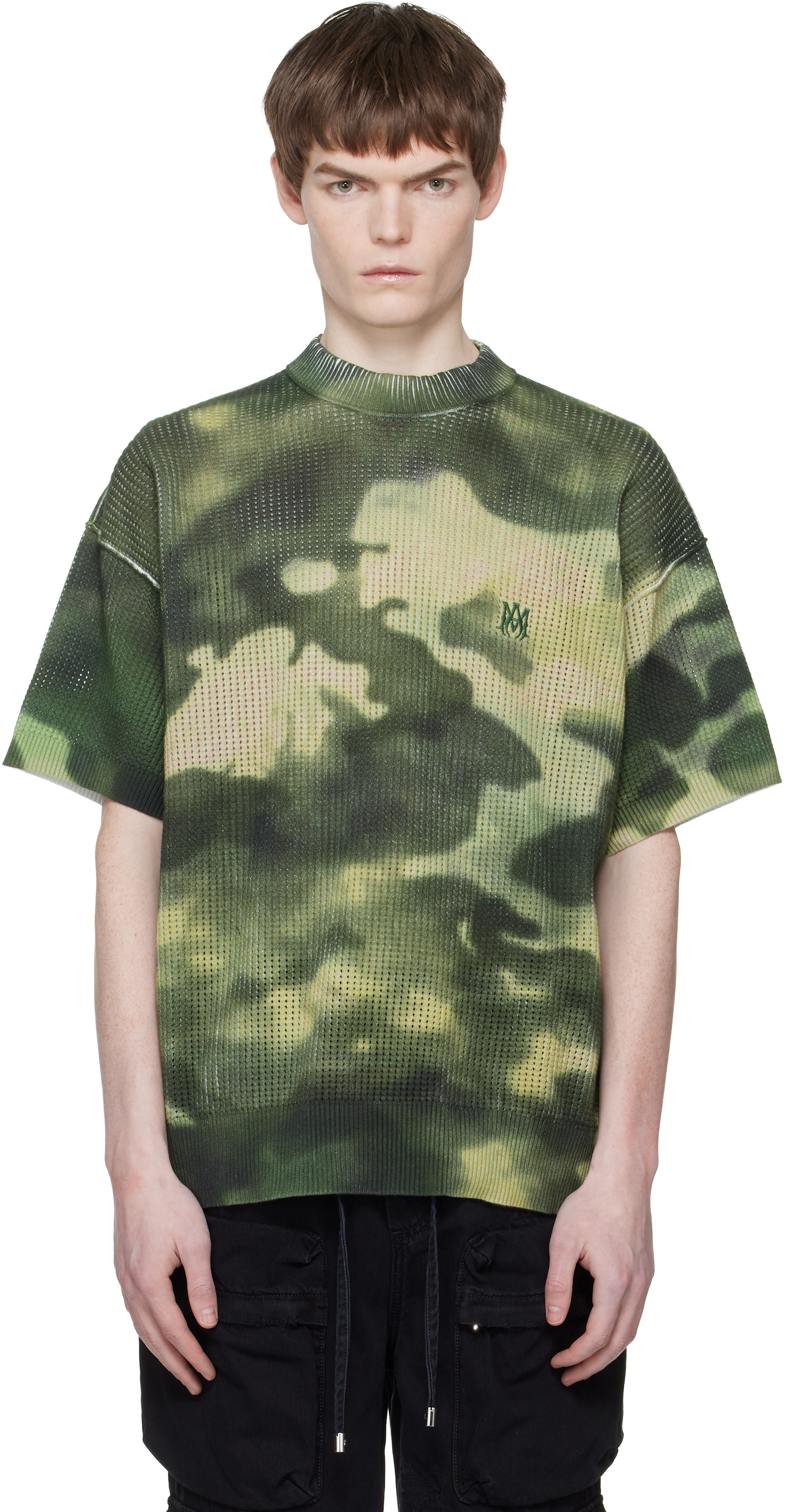 AMIRI: Green Camo Oversized T-shirt | SSENSE