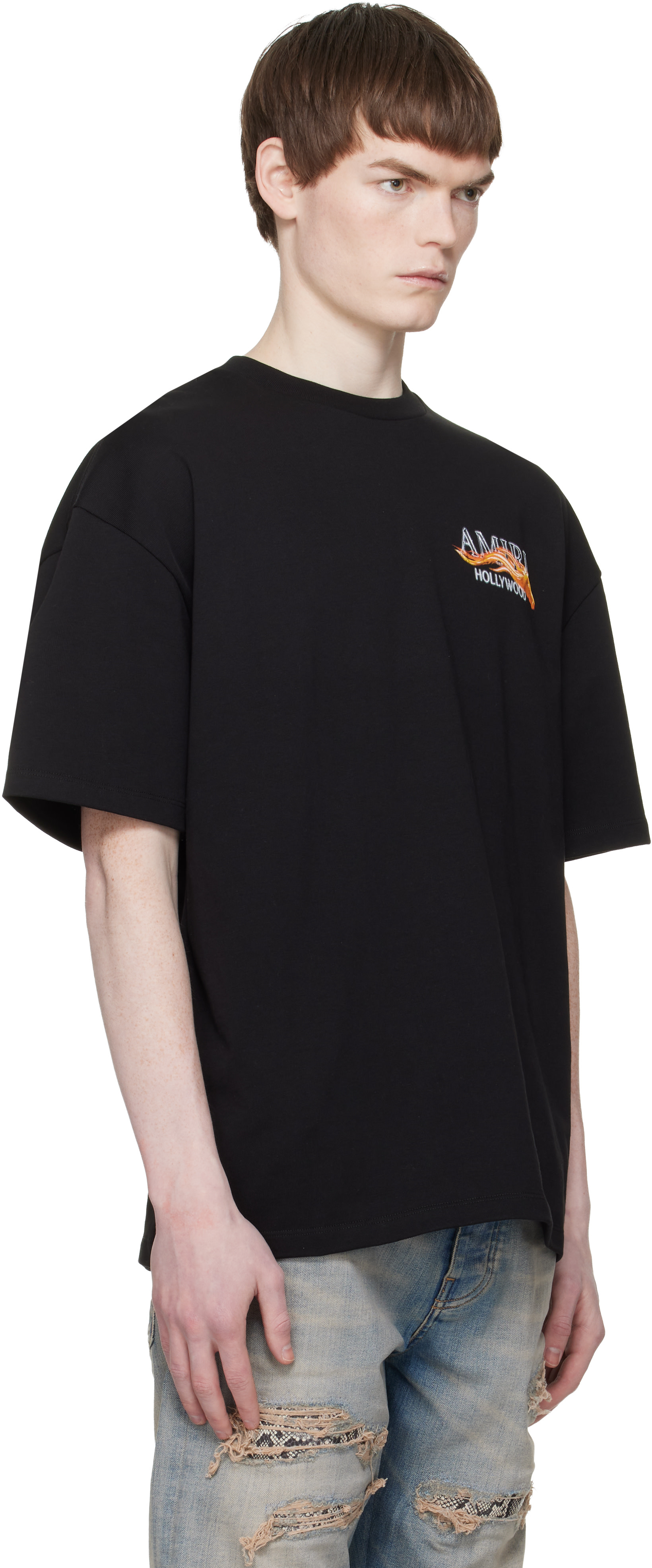 AMIRI: Black 'Amiri Hollywood' Horse Oversized T-shirt | SSENSE