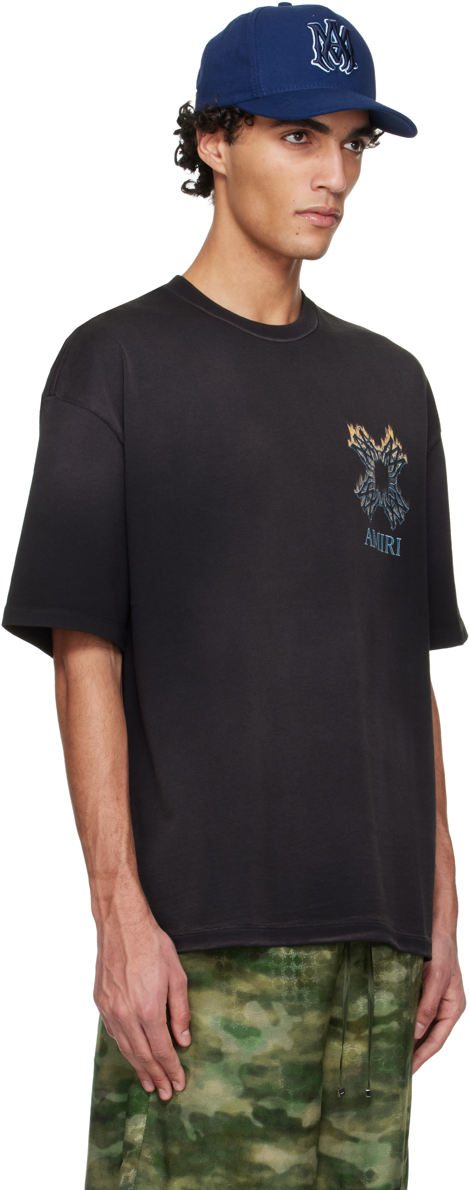 AMIRI: ブラック MA Quad Flames オーバーサイズ Tシャツ | SSENSE 日本