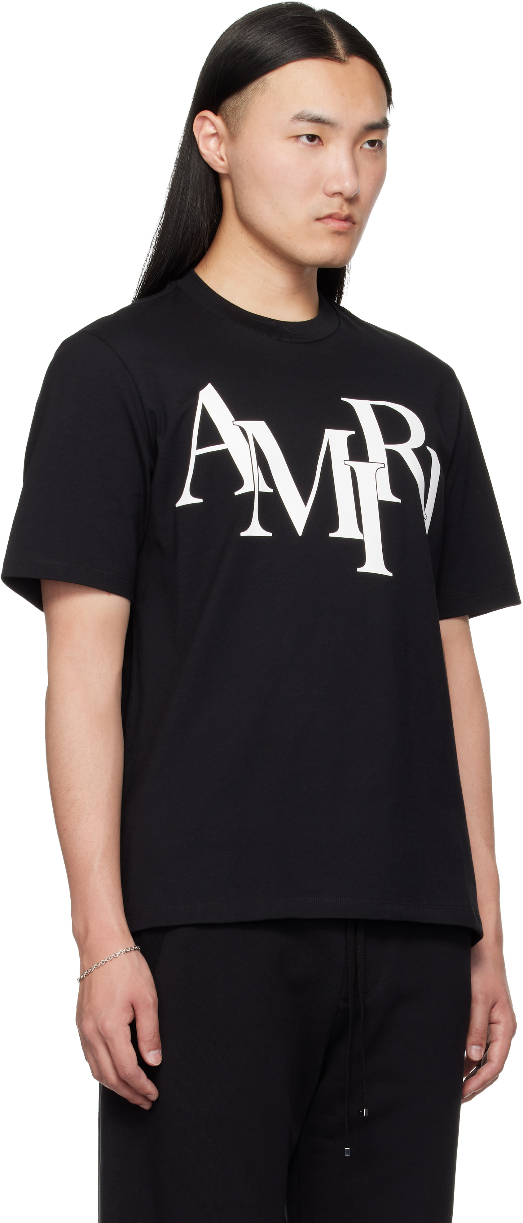 AMIRI: ブラック 'AMIRI Staggered' Tシャツ | SSENSE 日本