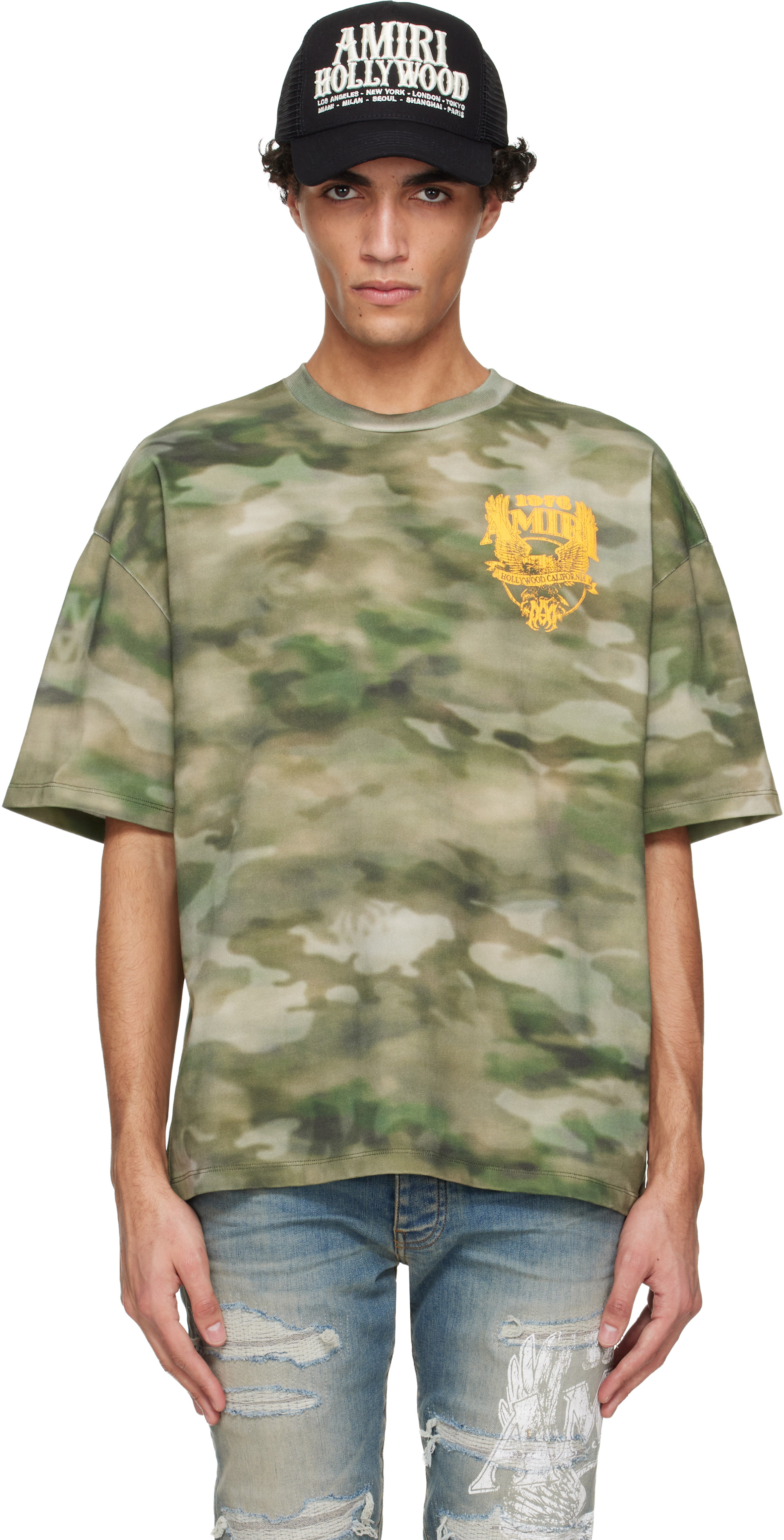AMIRI: グリーン AMIRI Eagle オーバーサイズ Tシャツ | SSENSE 日本