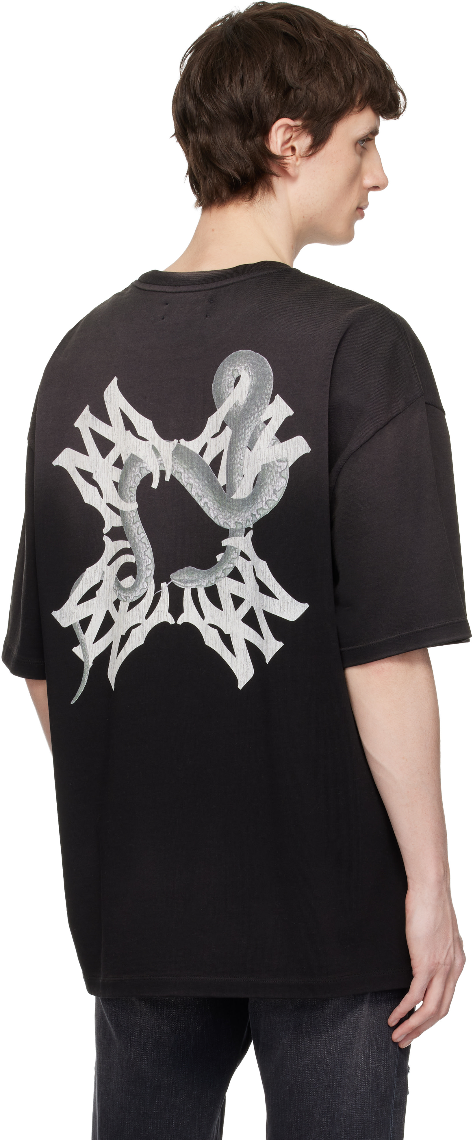 AMIRI: Black MA Quad Snake T-shirt | SSENSE