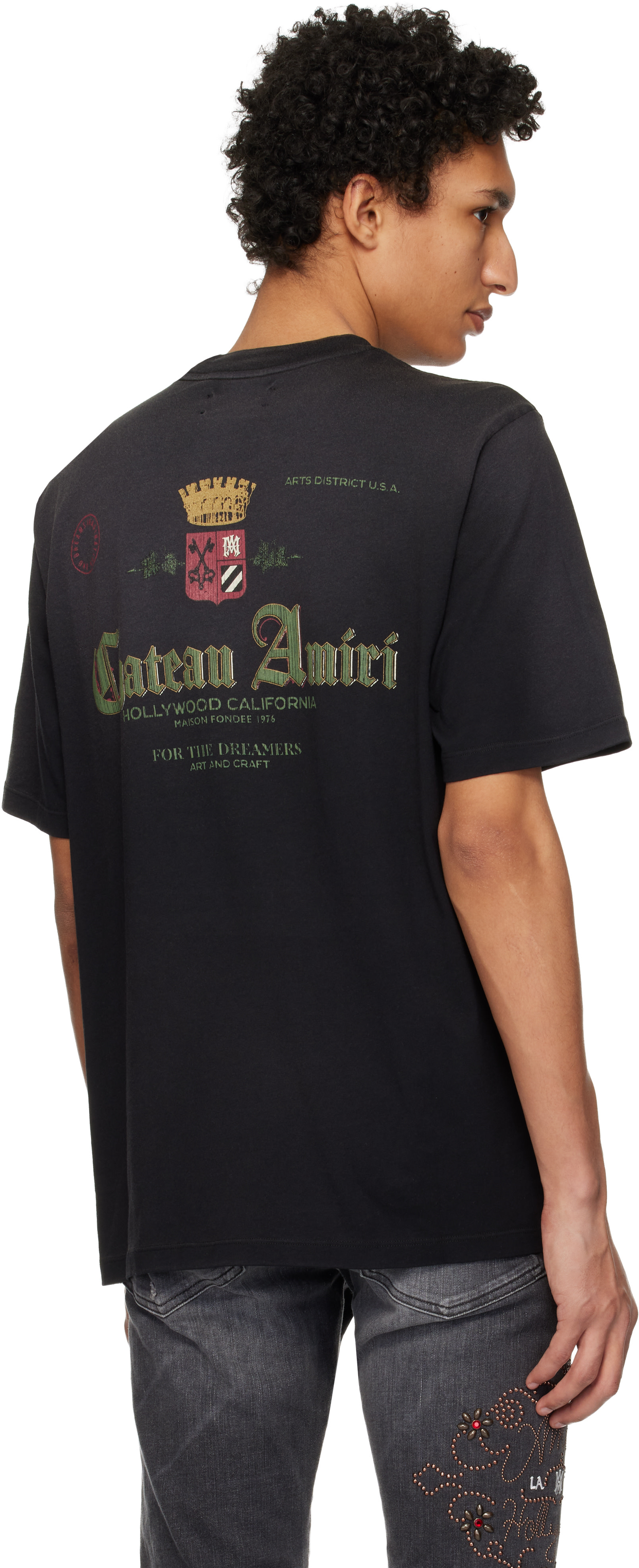 AMIRI: ブラック Chateau Crown Tシャツ | SSENSE 日本