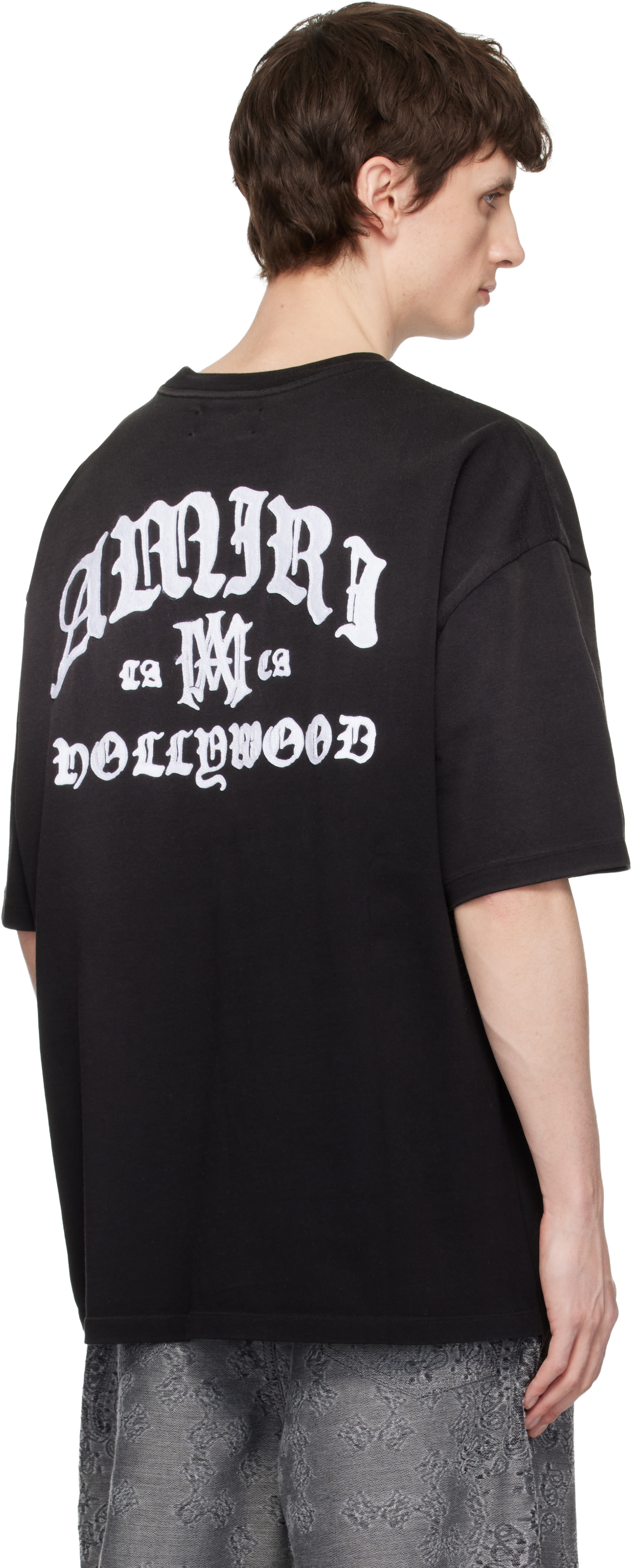 AMIRI: ブラック 'AMIRI Hollywood' オーバーサイズ Tシャツ | SSENSE 日本