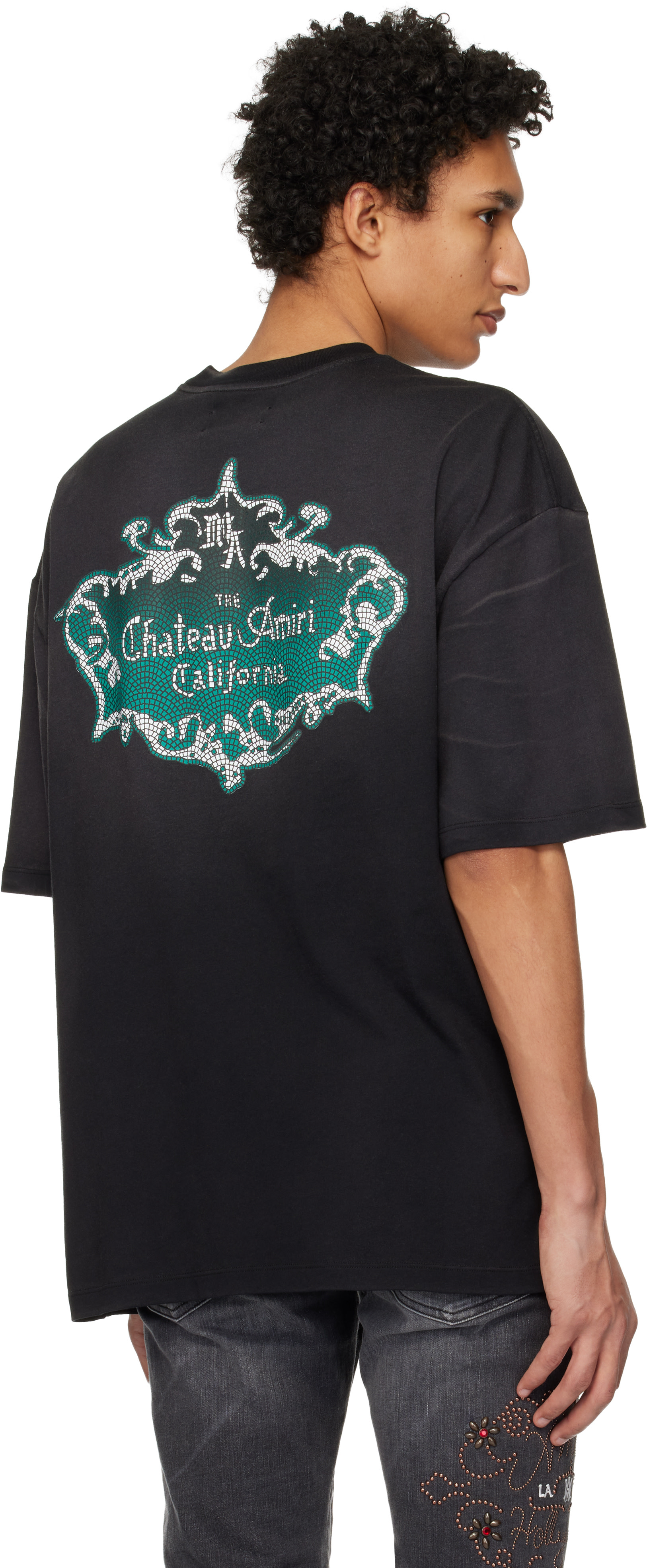 AMIRI - Black Chateau Crest Oversized T-shirt