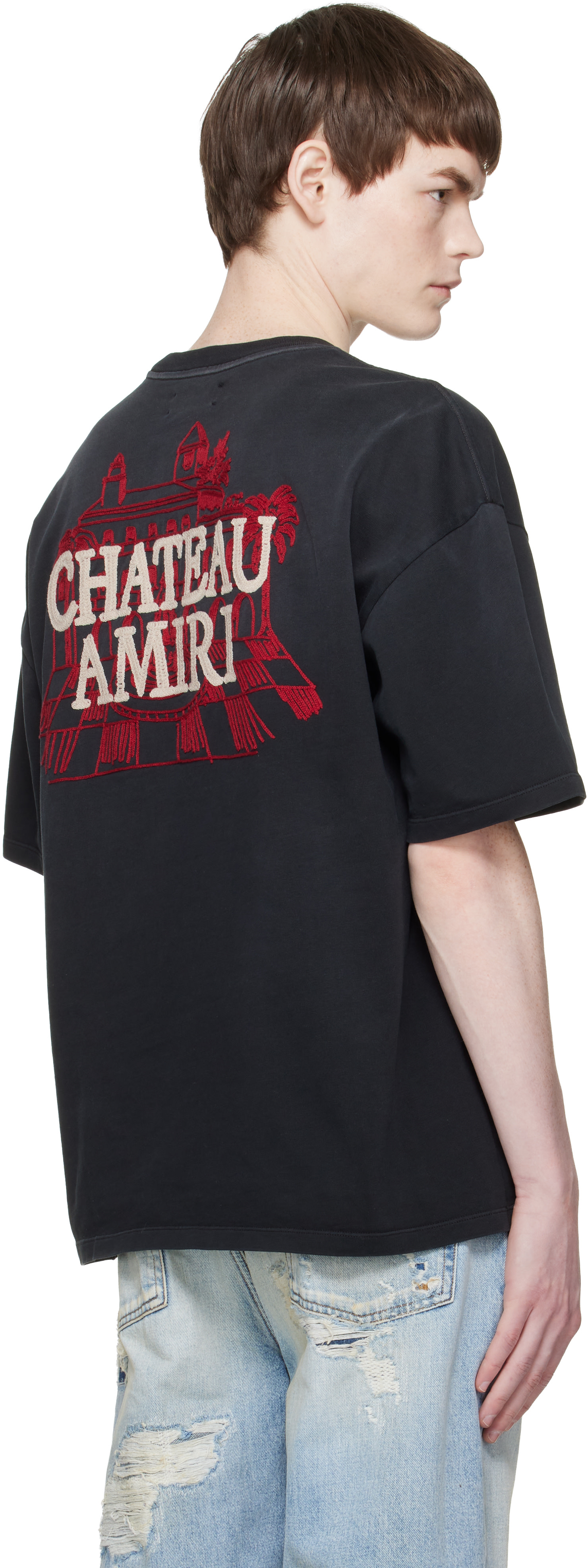 AMIRI: ブラック 'Chateau Amiri' オーバーサイズ Tシャツ | SSENSE 日本