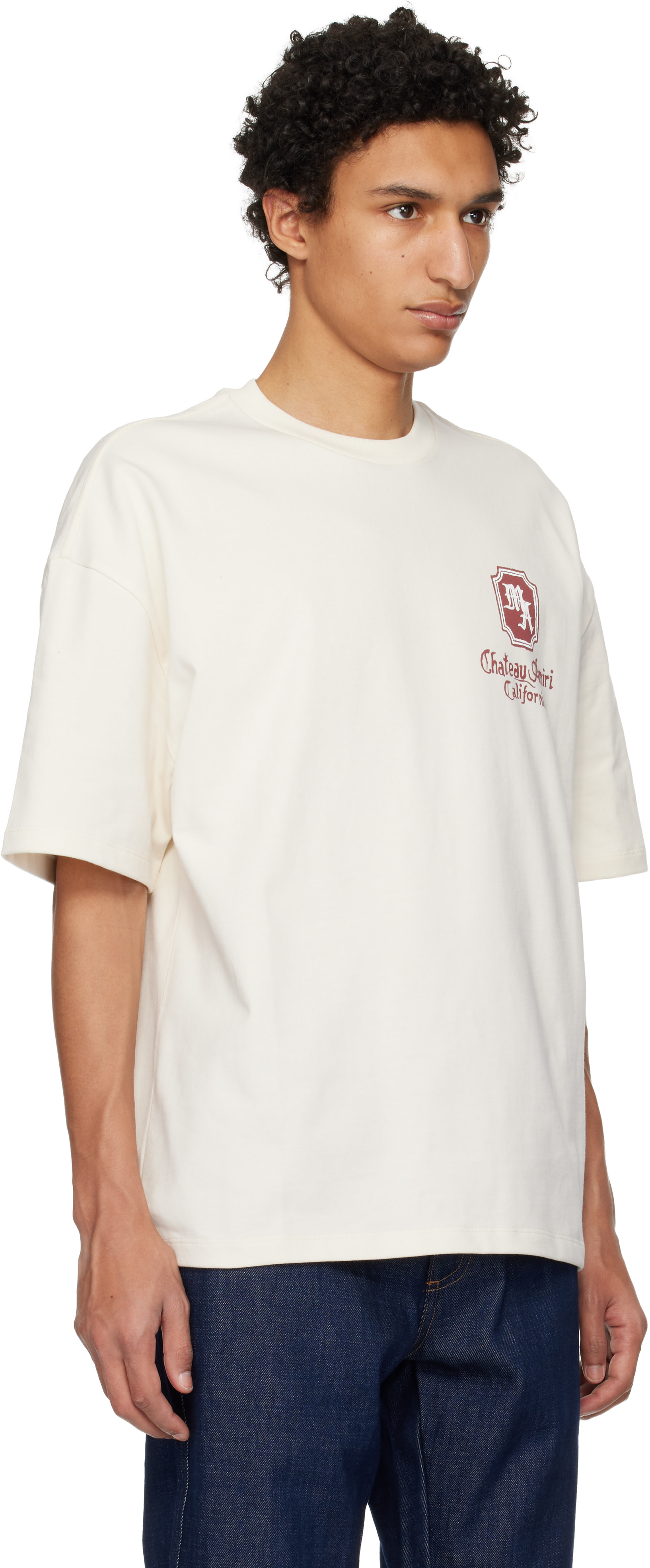 AMIRI: オフホワイト MA Chateau オーバーサイズ Tシャツ | SSENSE 日本