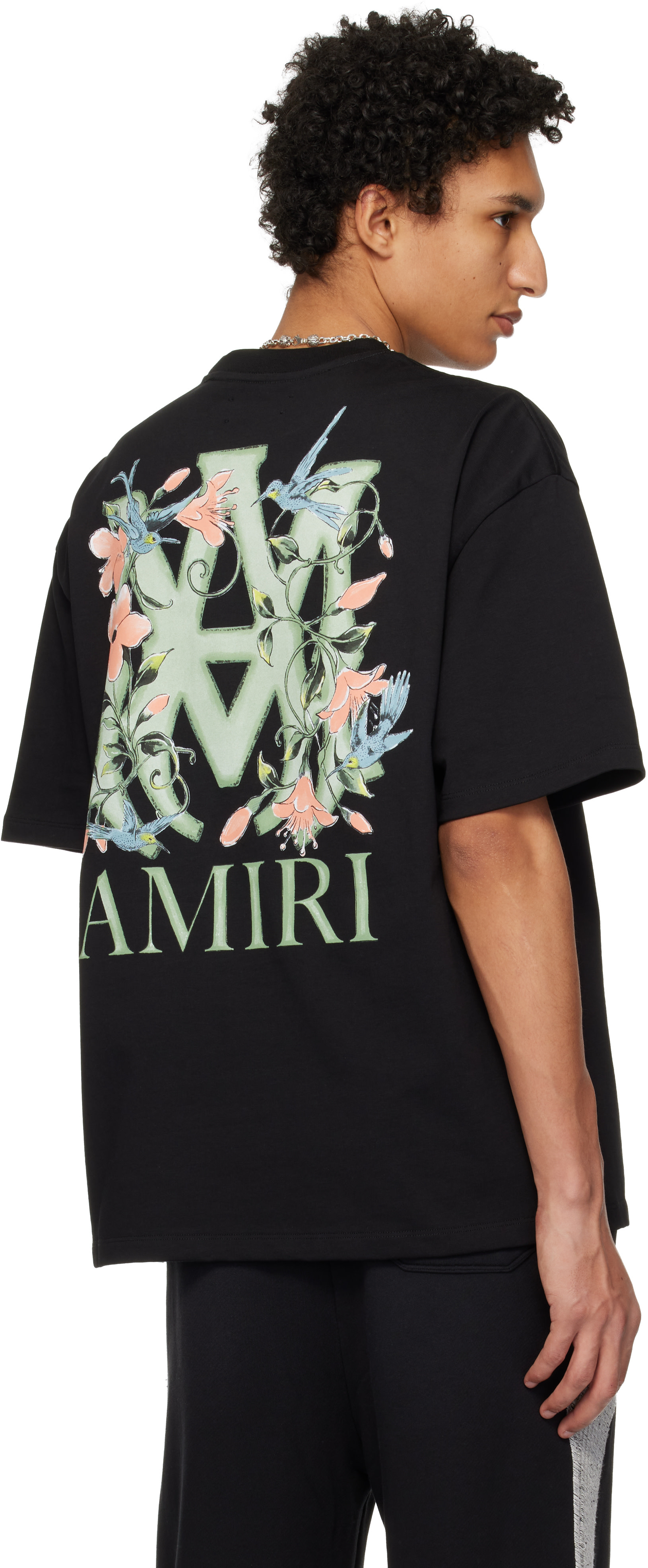 AMIRI: ブラック MA Floral オーバーサイズ Tシャツ | SSENSE 日本