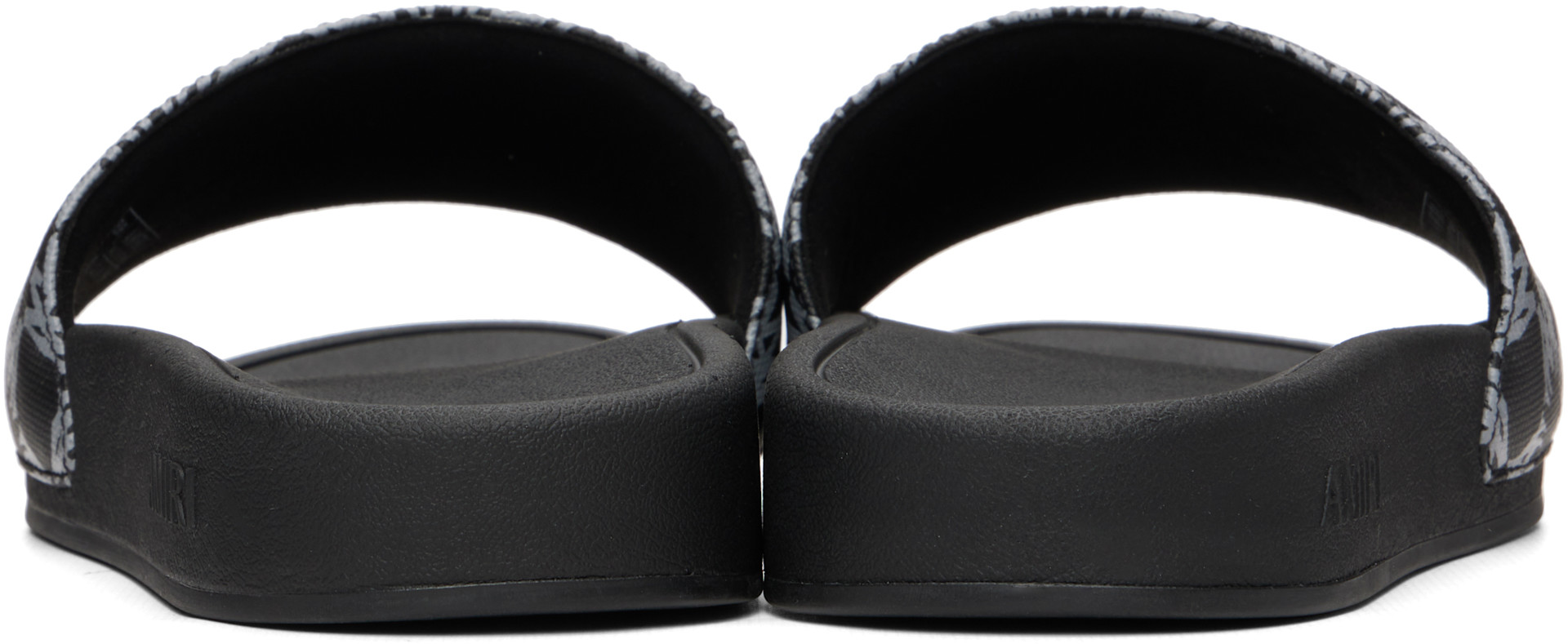 AMIRI: Black MA Quad Canvas Pool Slides | SSENSE