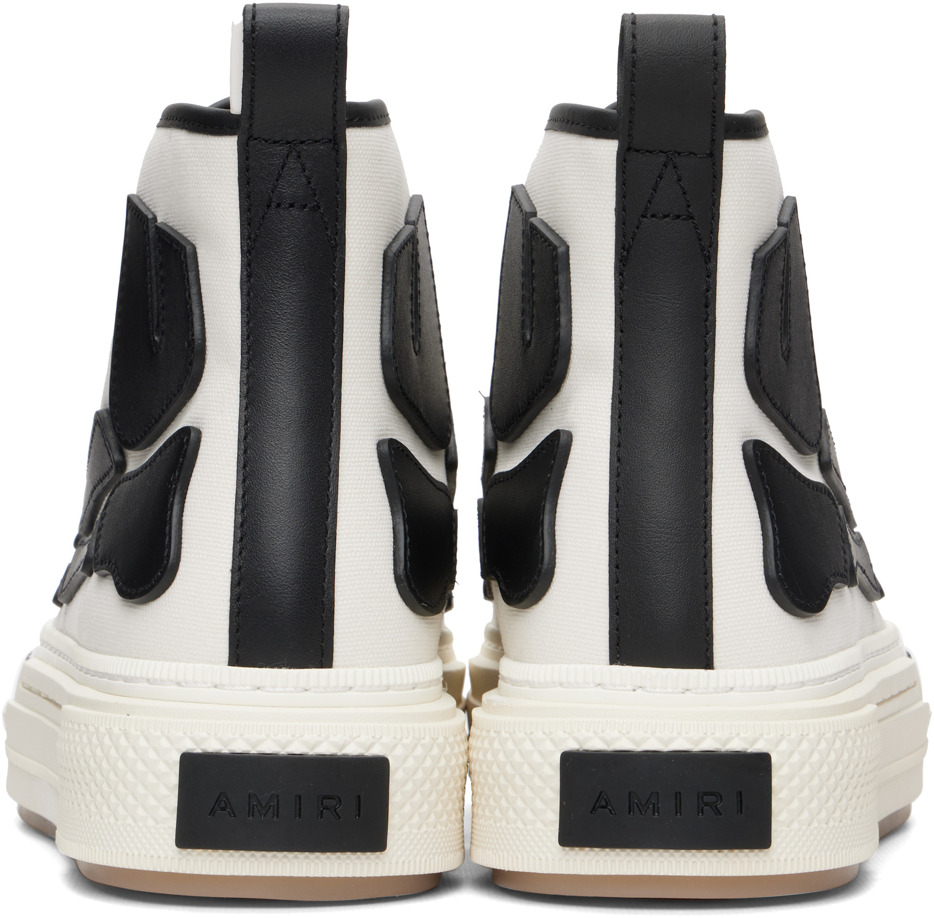 AMIRI: Black & White Skel Court Hi Sneakers | SSENSE