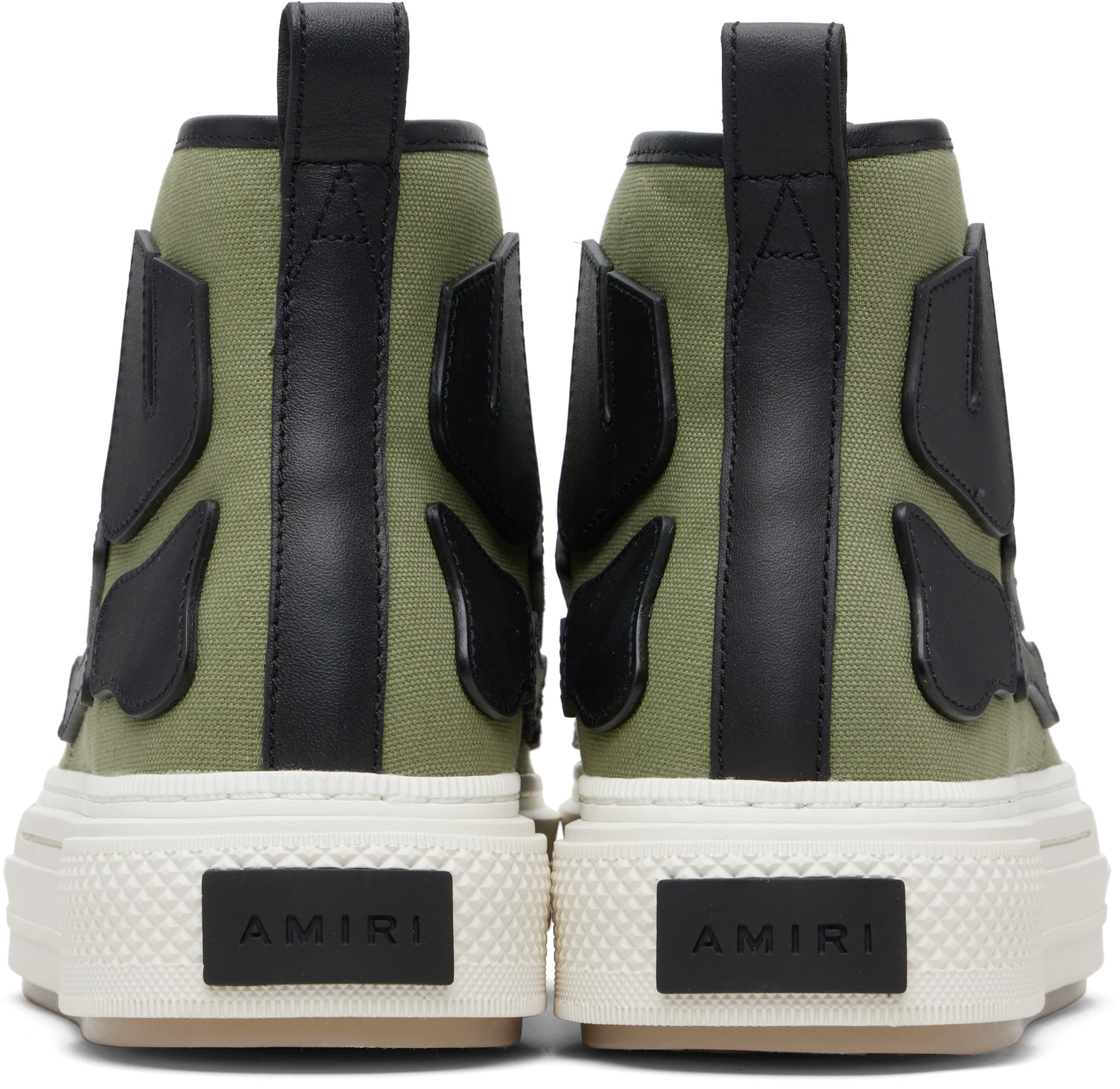 AMIRI: Khaki Skel Court Hi Sneakers | SSENSE