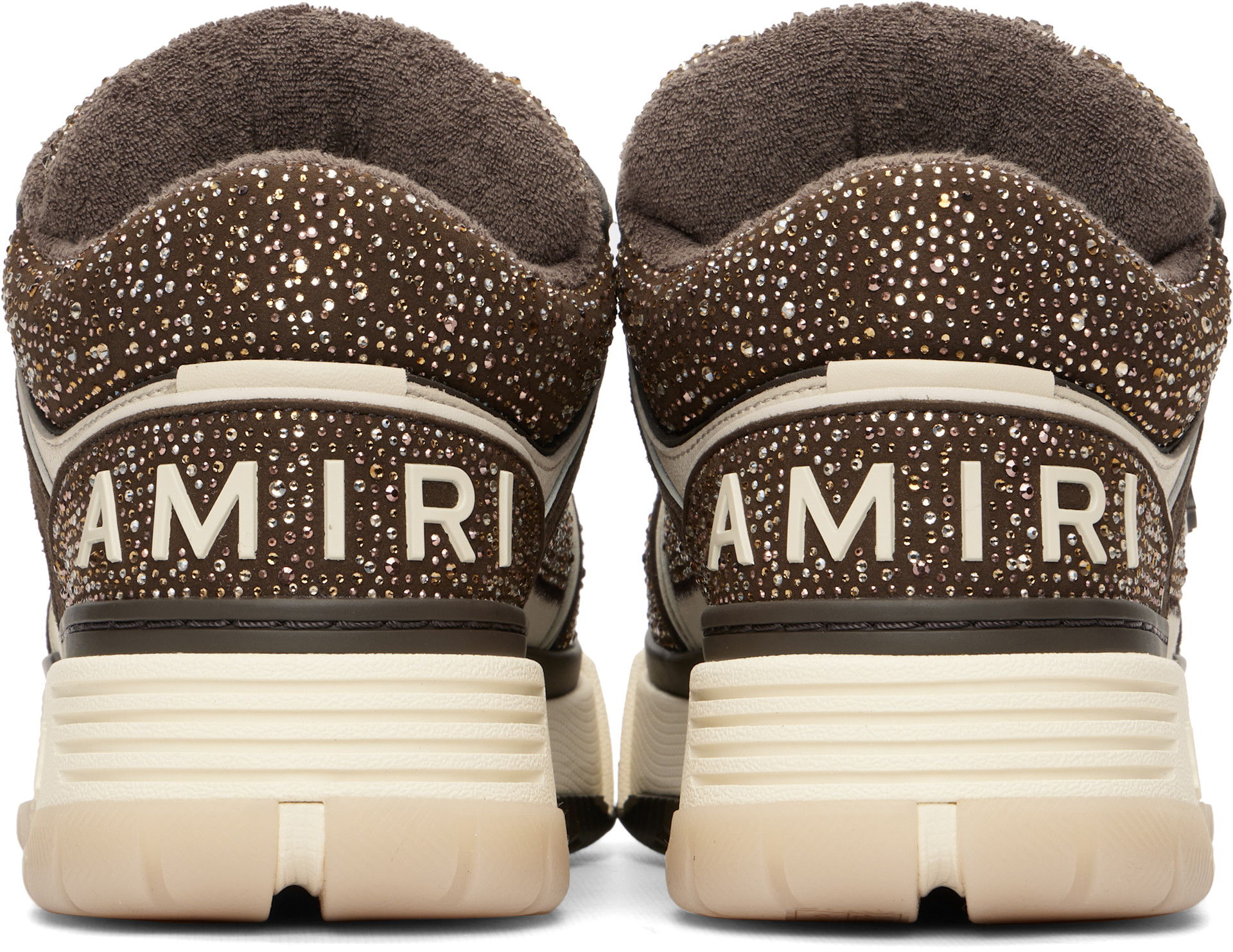 AMIRI: Brown & Beige Crystal MA-1 Sneakers | SSENSE