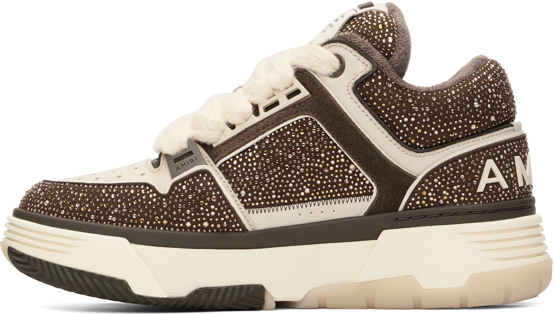 AMIRI: Brown & Beige Crystal MA-1 Sneakers | SSENSE Canada